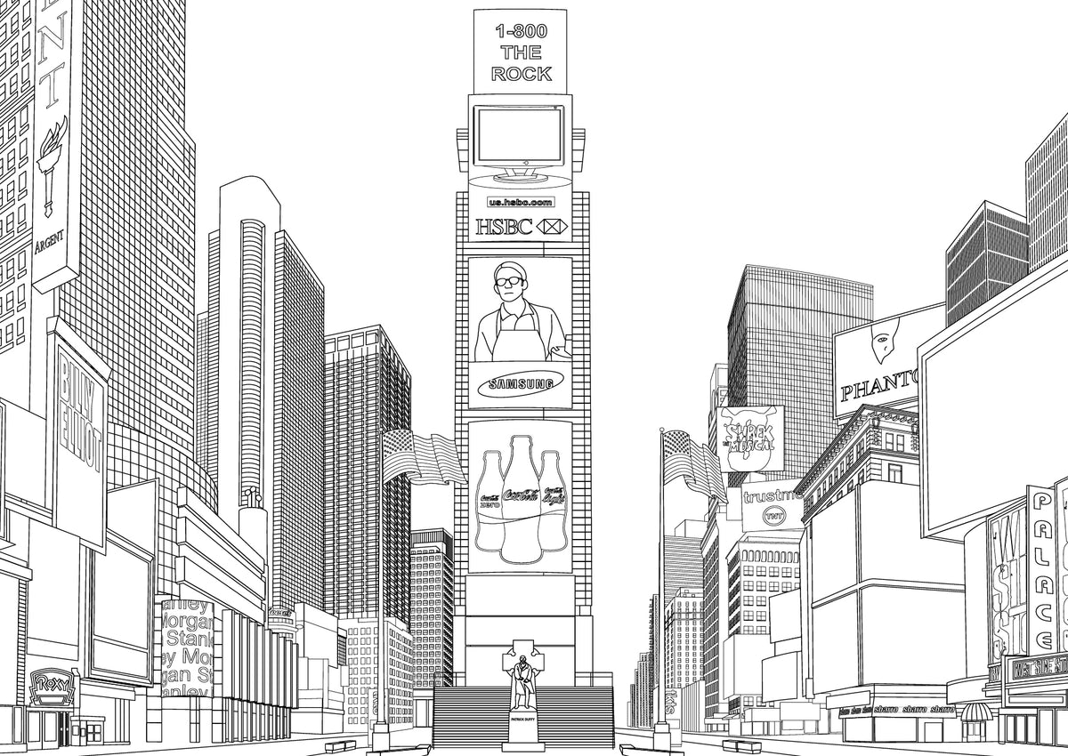 NYC Landmarks Coloring Postcards