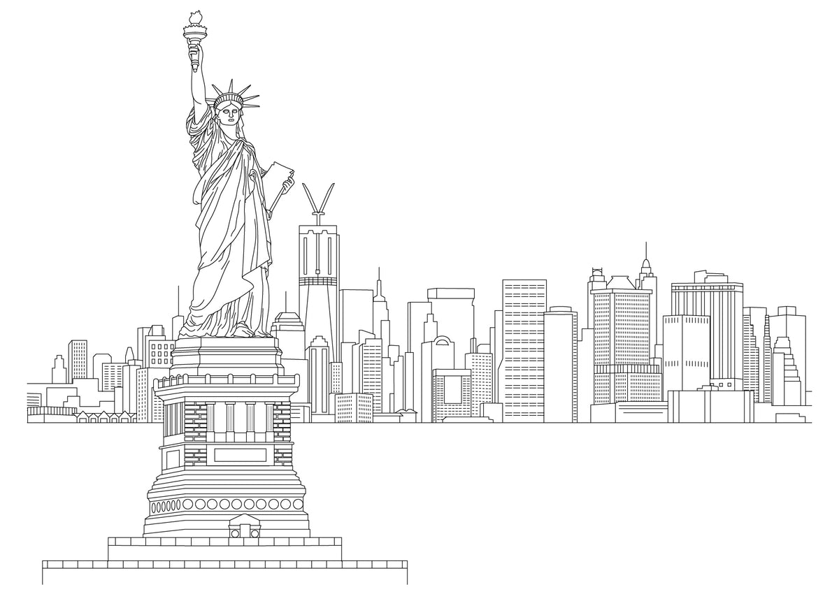 NYC Landmarks Coloring Postcards