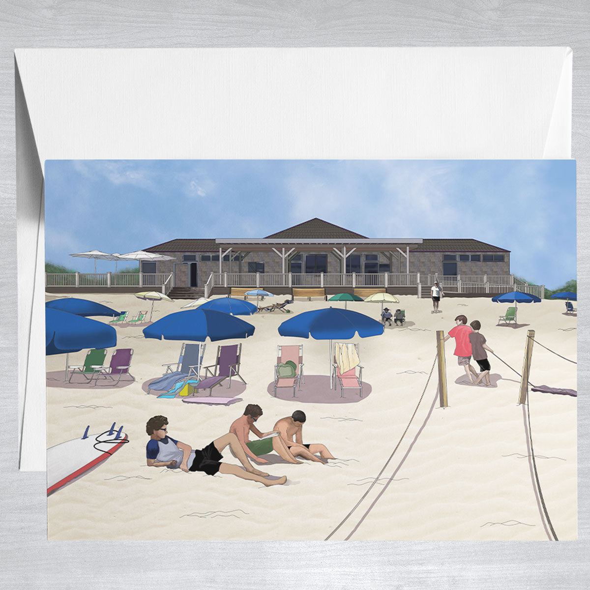 Coopers Beach Hamptons Greeting Card