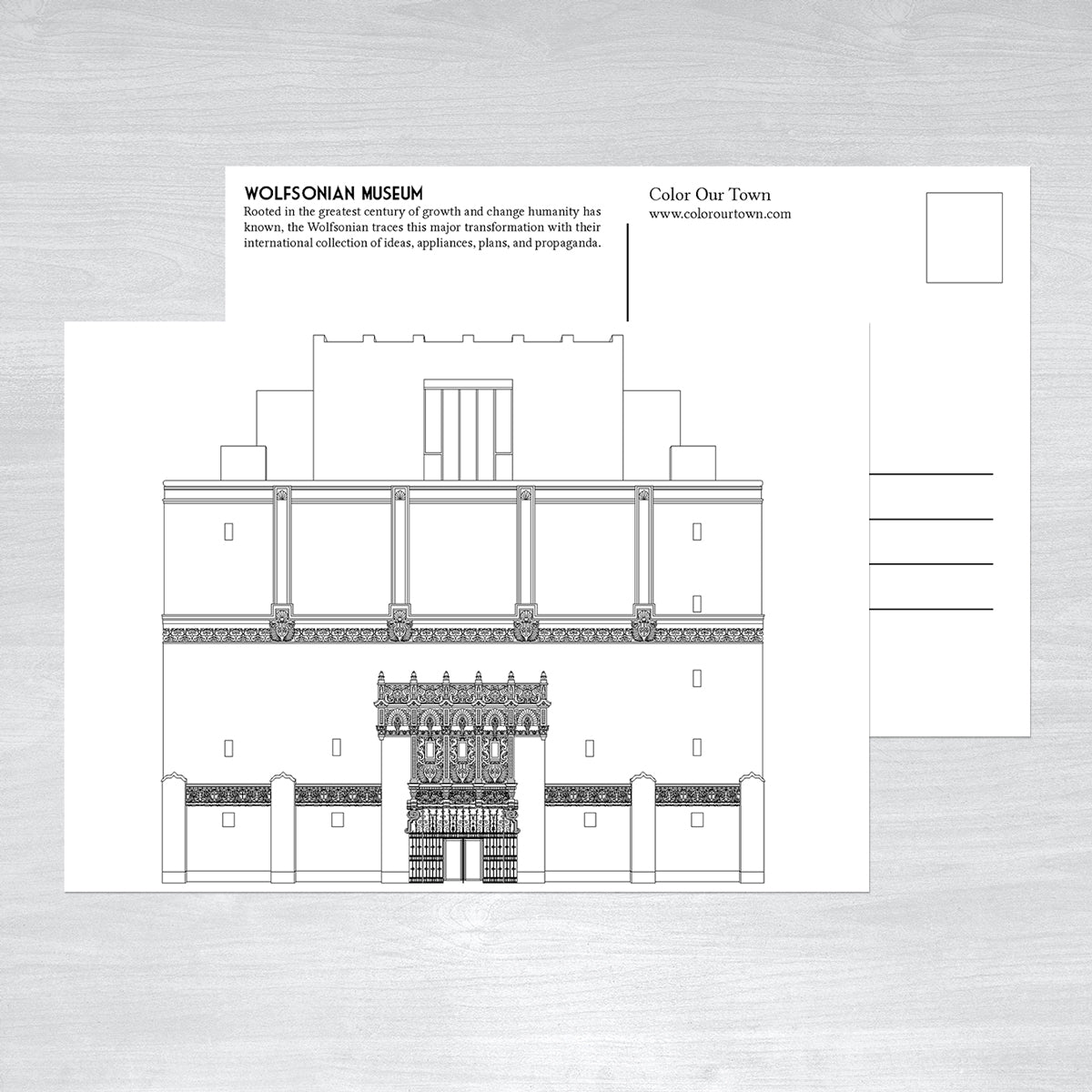 Miami Beach Art Deco Coloring Postcards