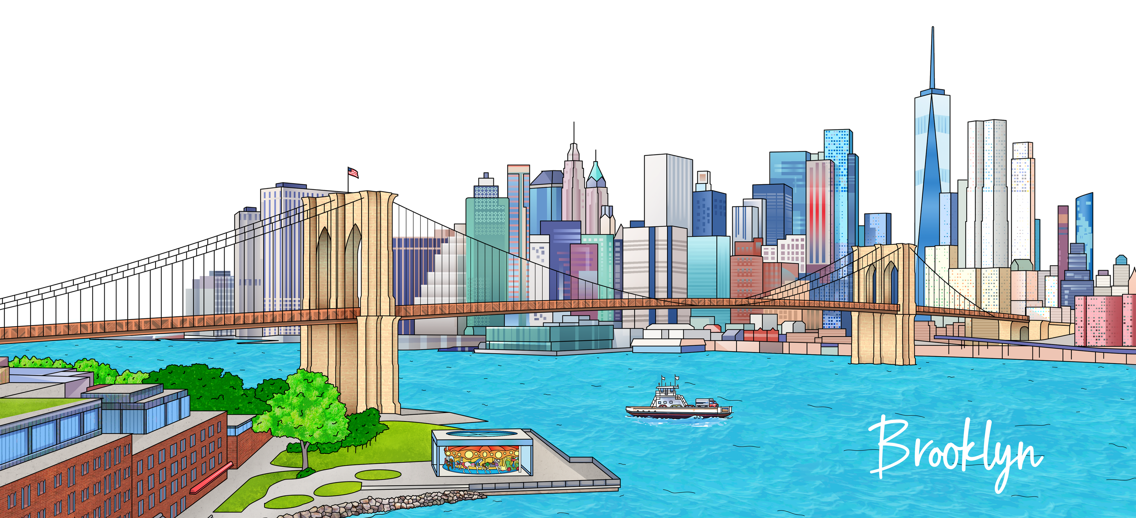 Brooklyn Skyline  Sticker