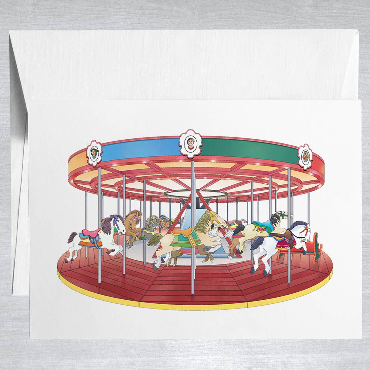 Greenport Carousel  Greeting Card