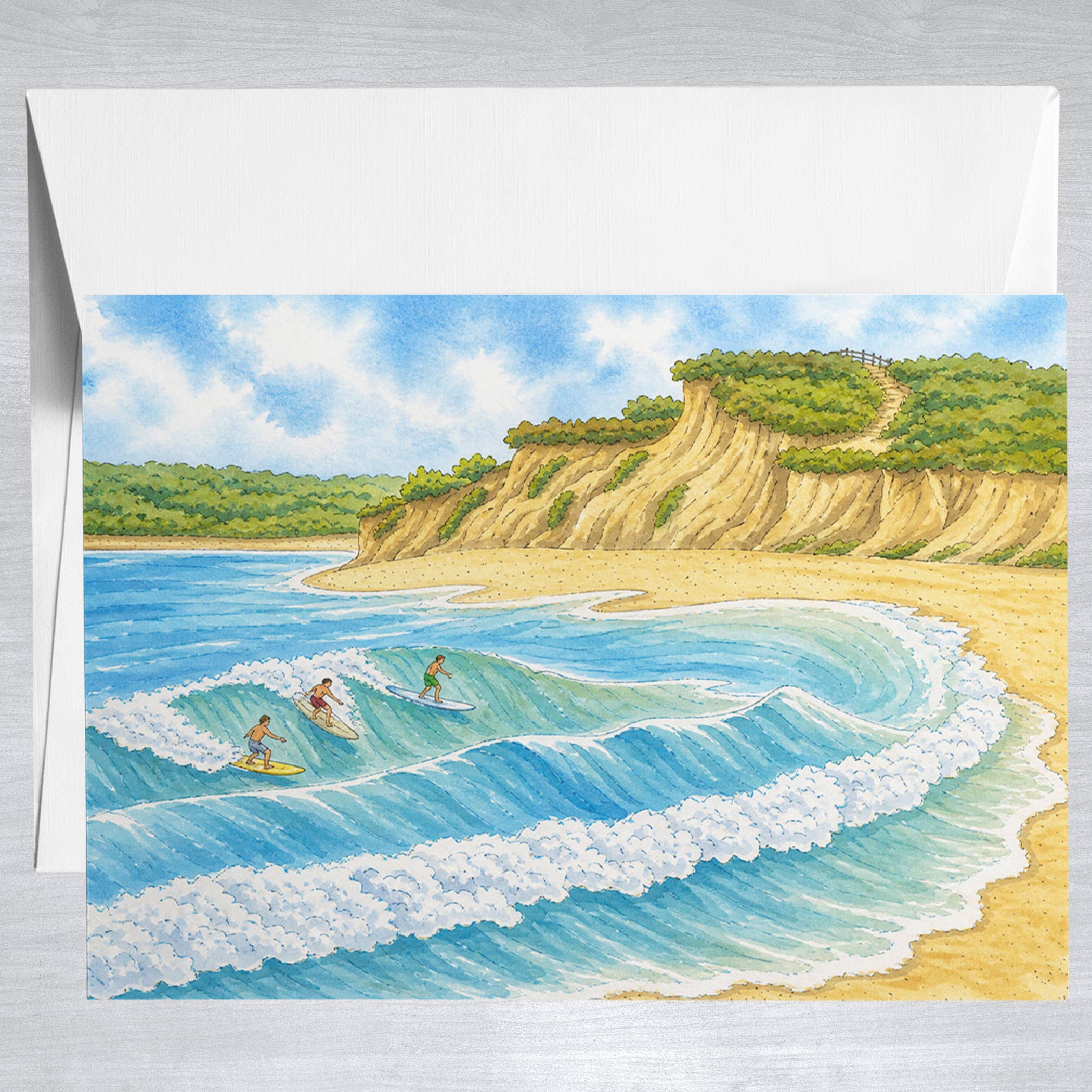 Ditch Plains watercolor  Greeting Card