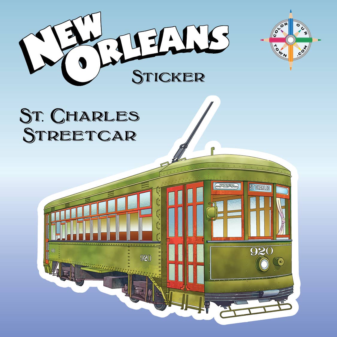 St. Charles Streetcar  Sticker