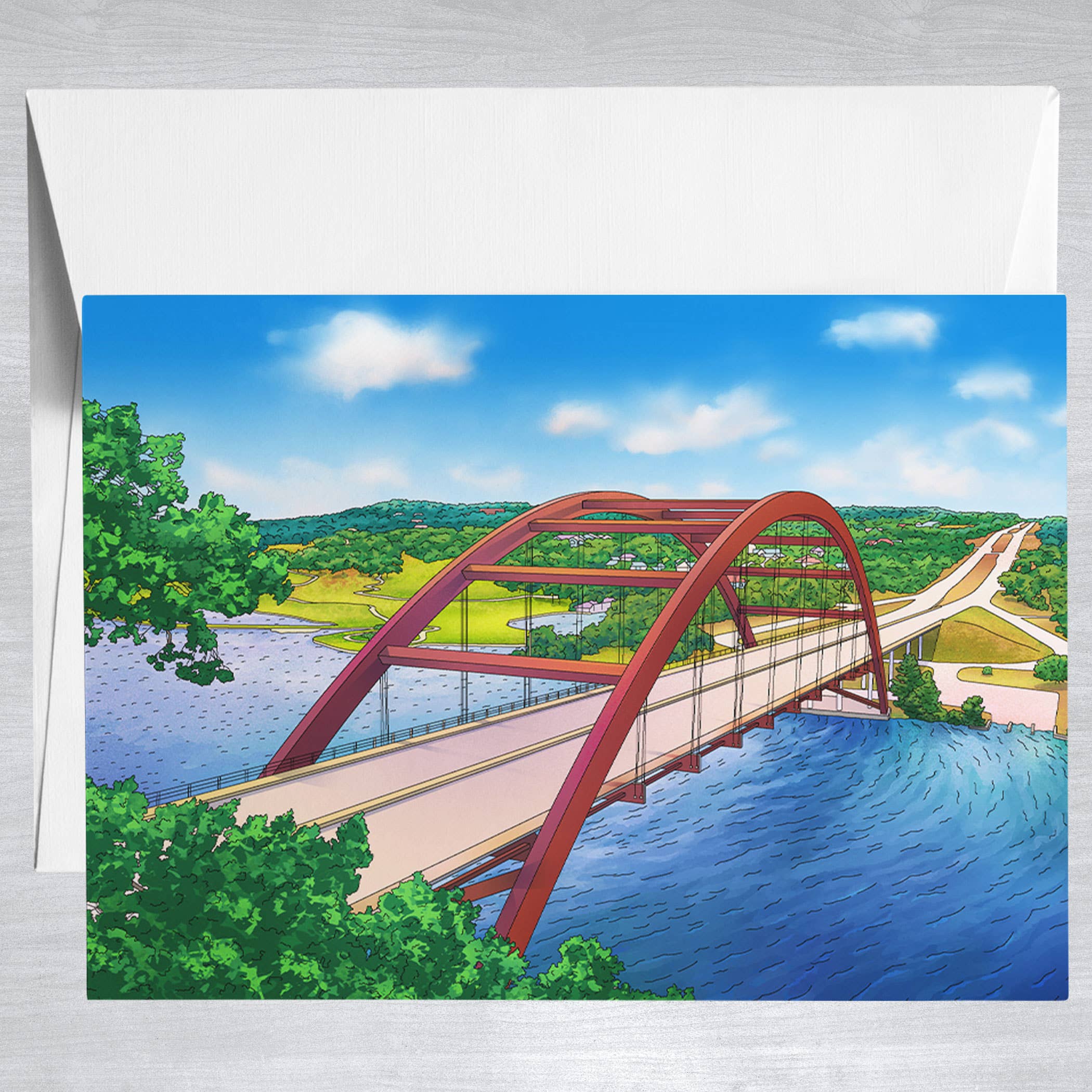 Austin 360 Bridge  Greeting Card