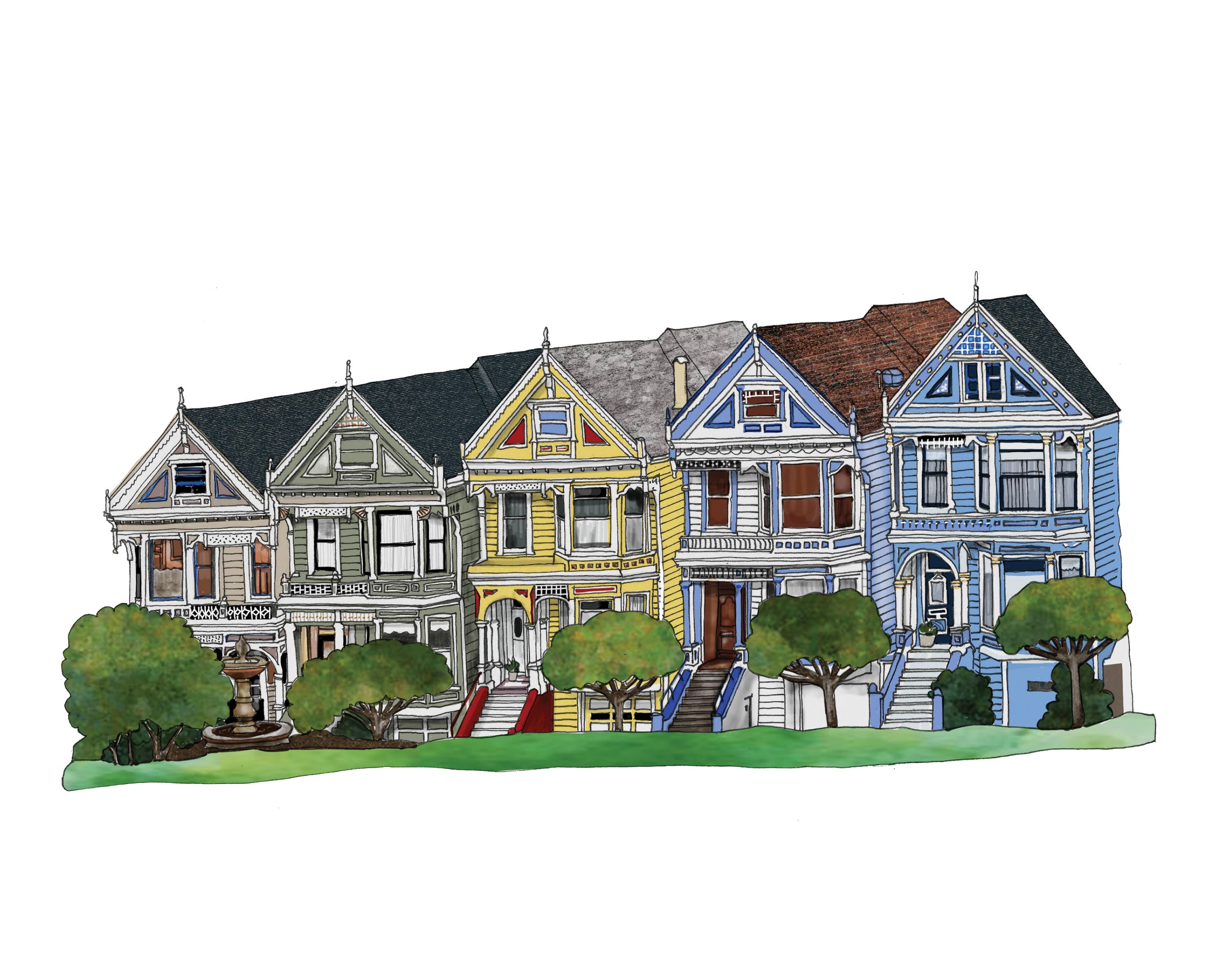 Alamo Square  Art Print
