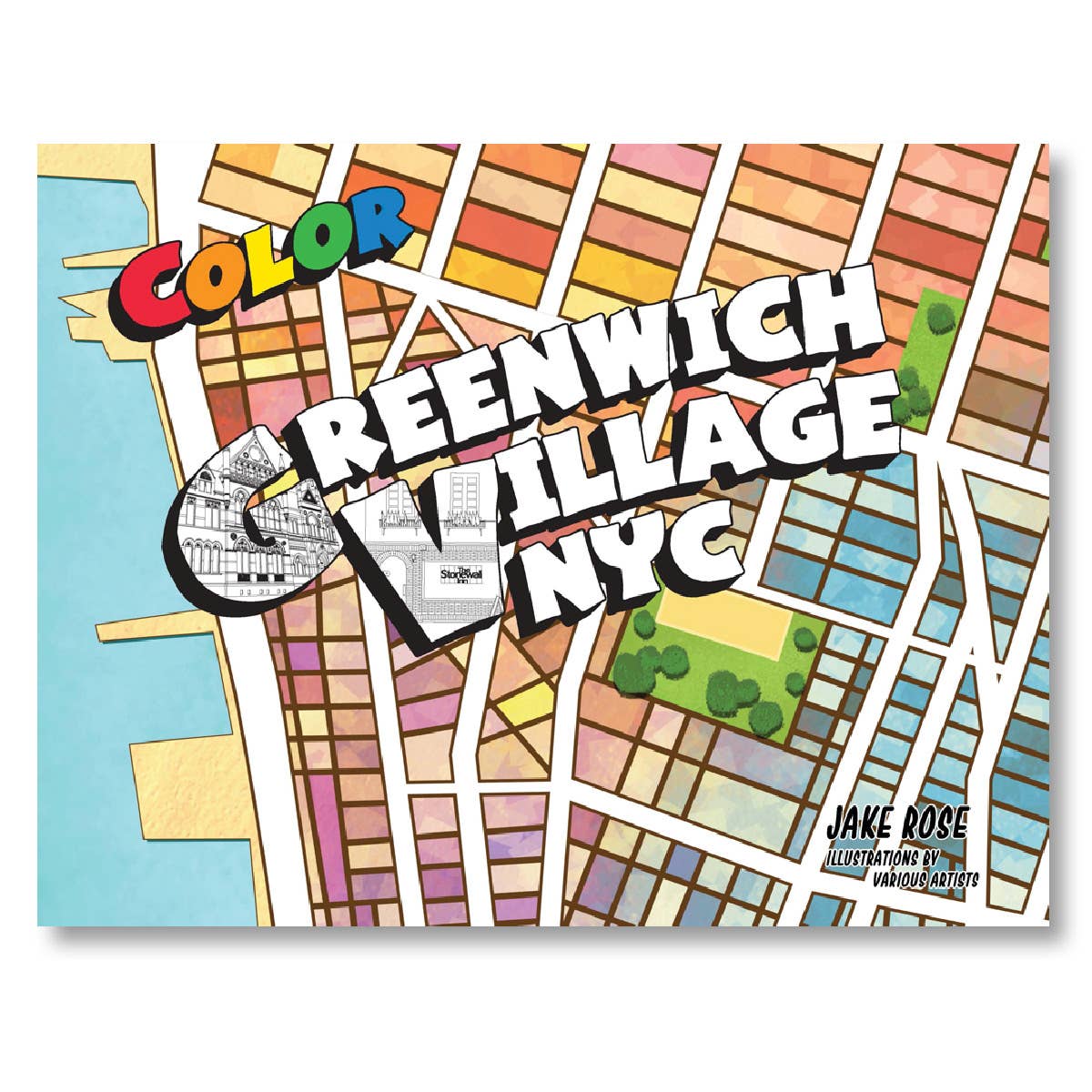 Color Greenwich Village NYC coloring book