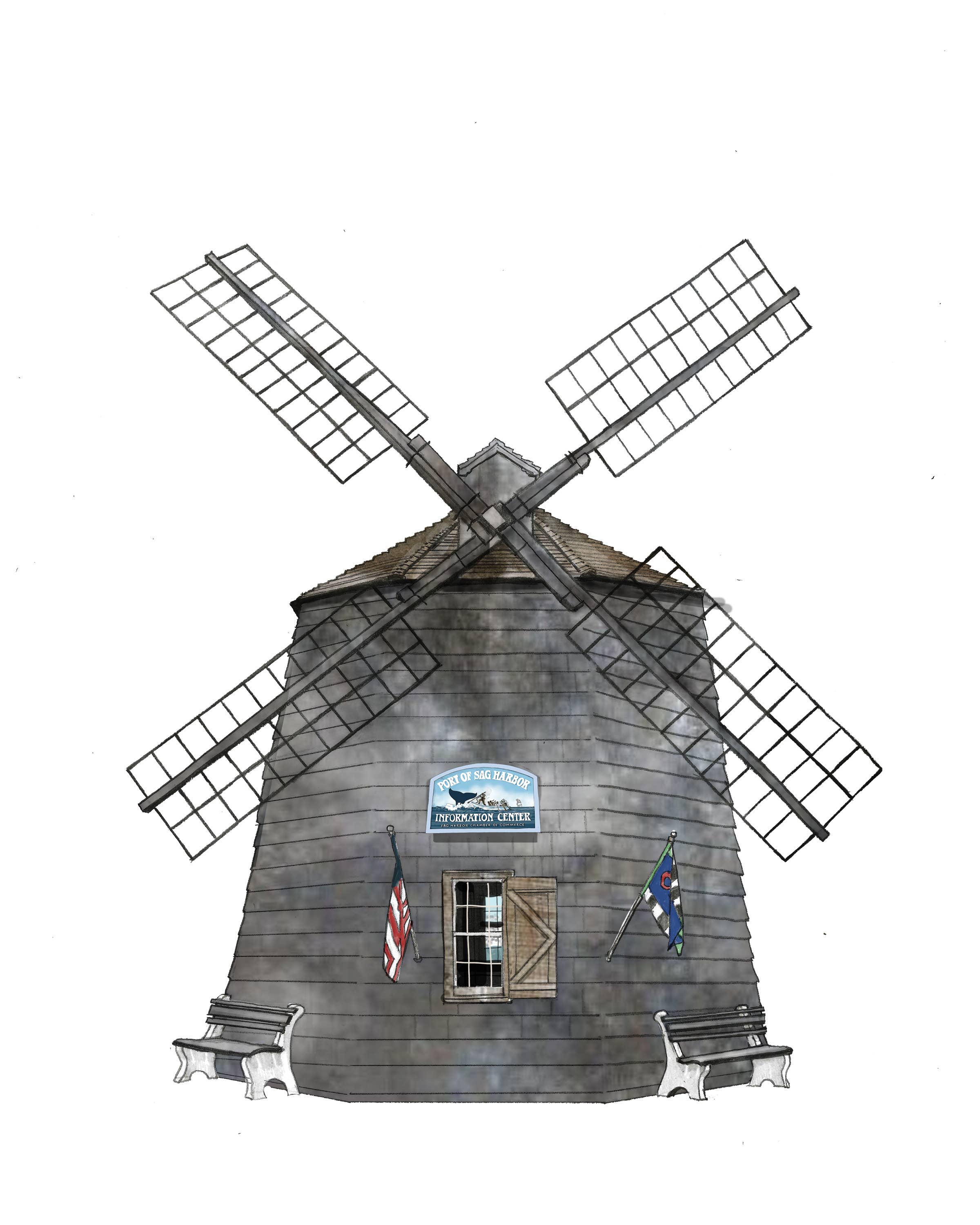 Sag Harbor Windmill  Art Print