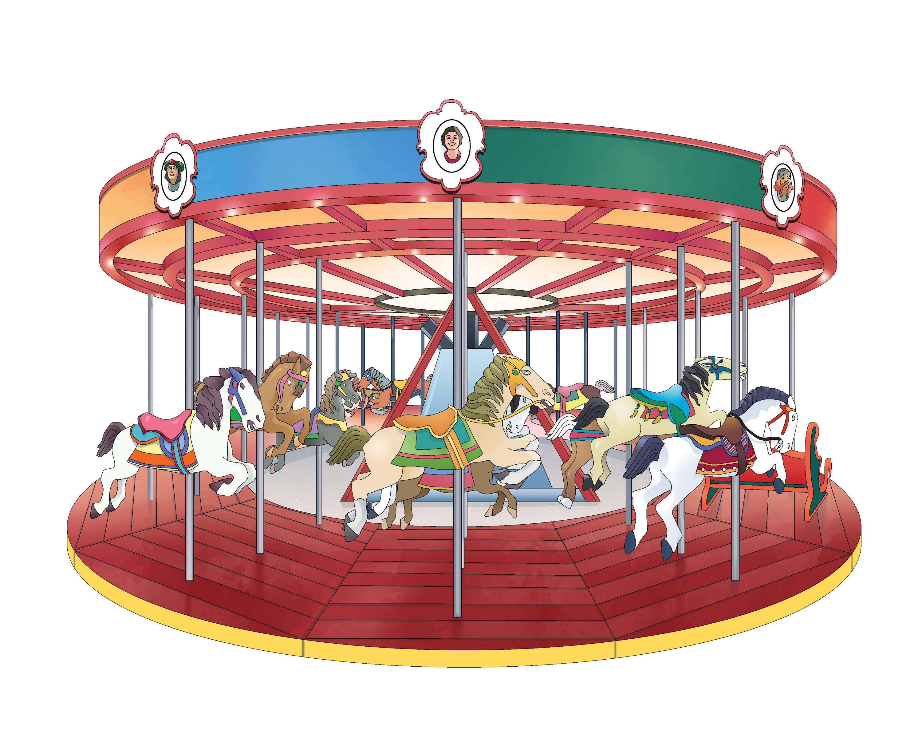 Greenport Carousel  Art Print