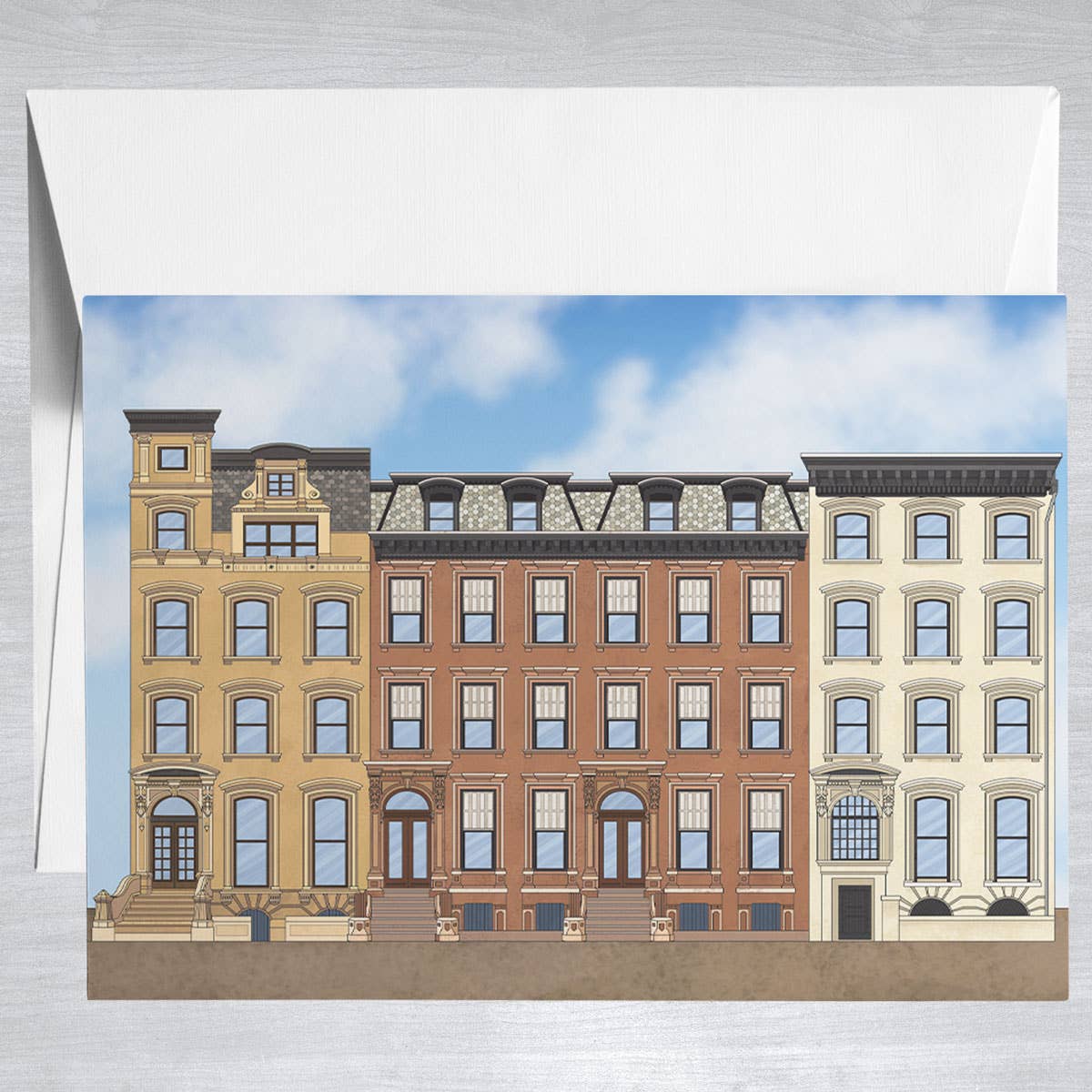 Brooklyn Brownstones  Greeting Card