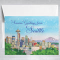 Seattle Skyline Holiday  Greeting Card