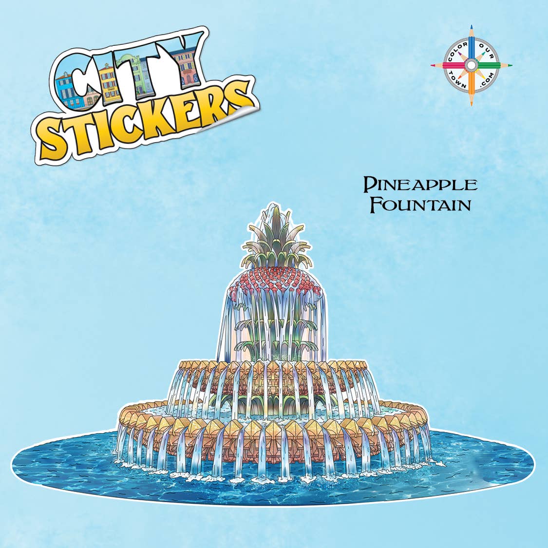 Pineapple Fountain  Sticker