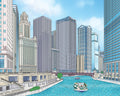 Chicago Riverwalk  Art Print