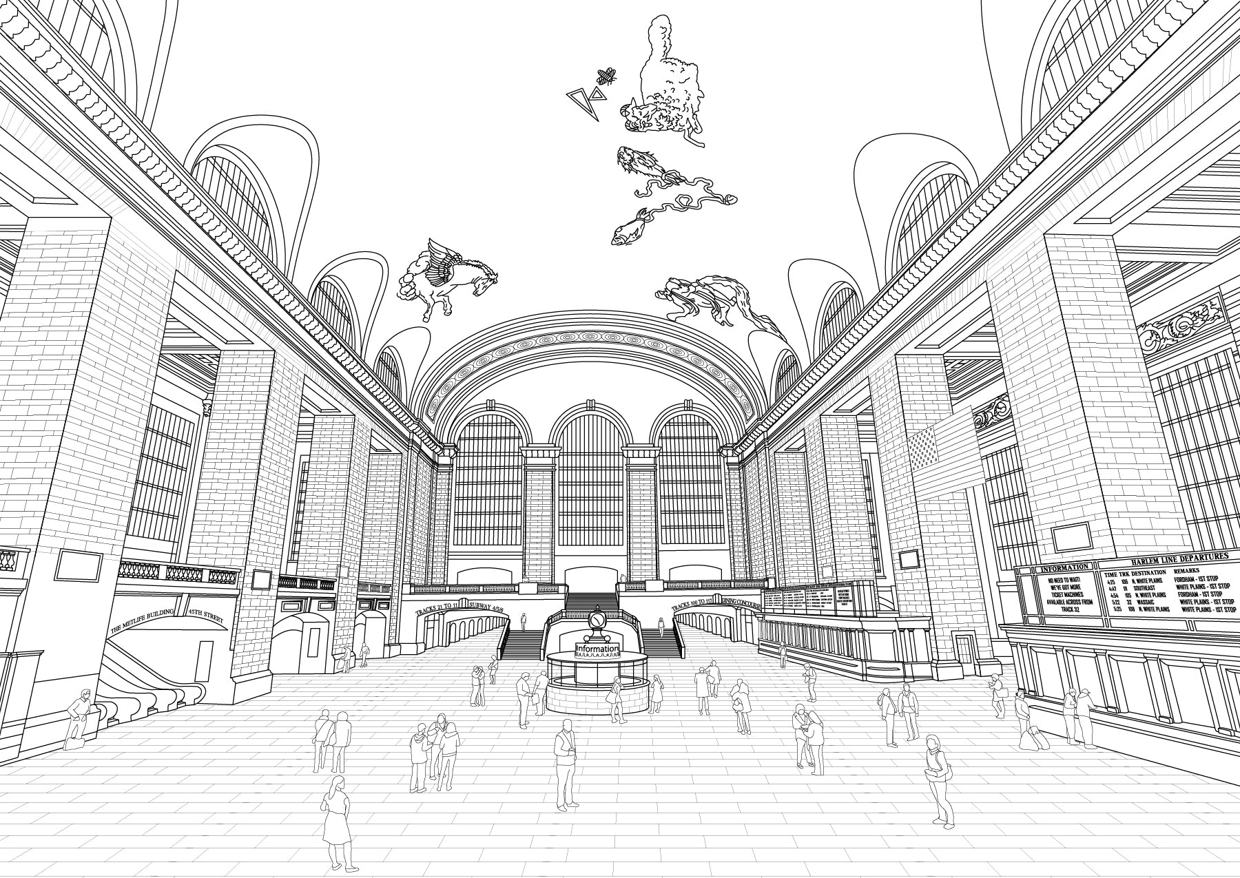NYC Landmarks Coloring Postcards