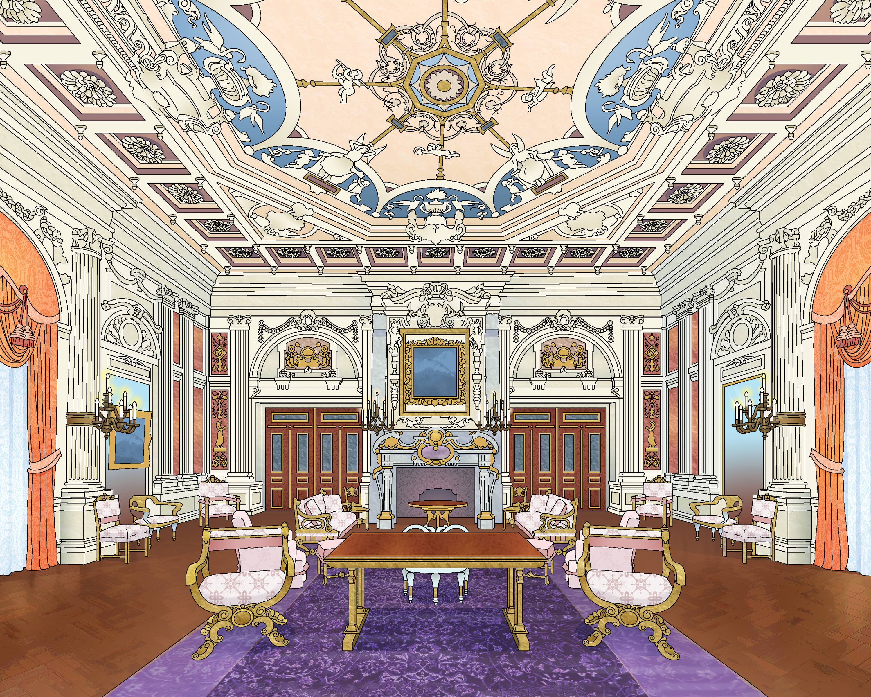 The Breakers Morning Room  Art Print