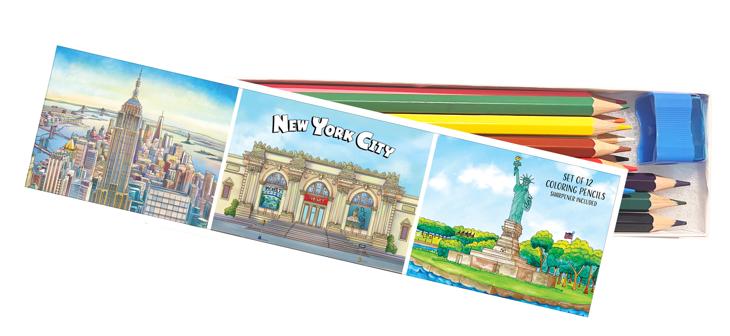 New York City Coloring Pencil Set