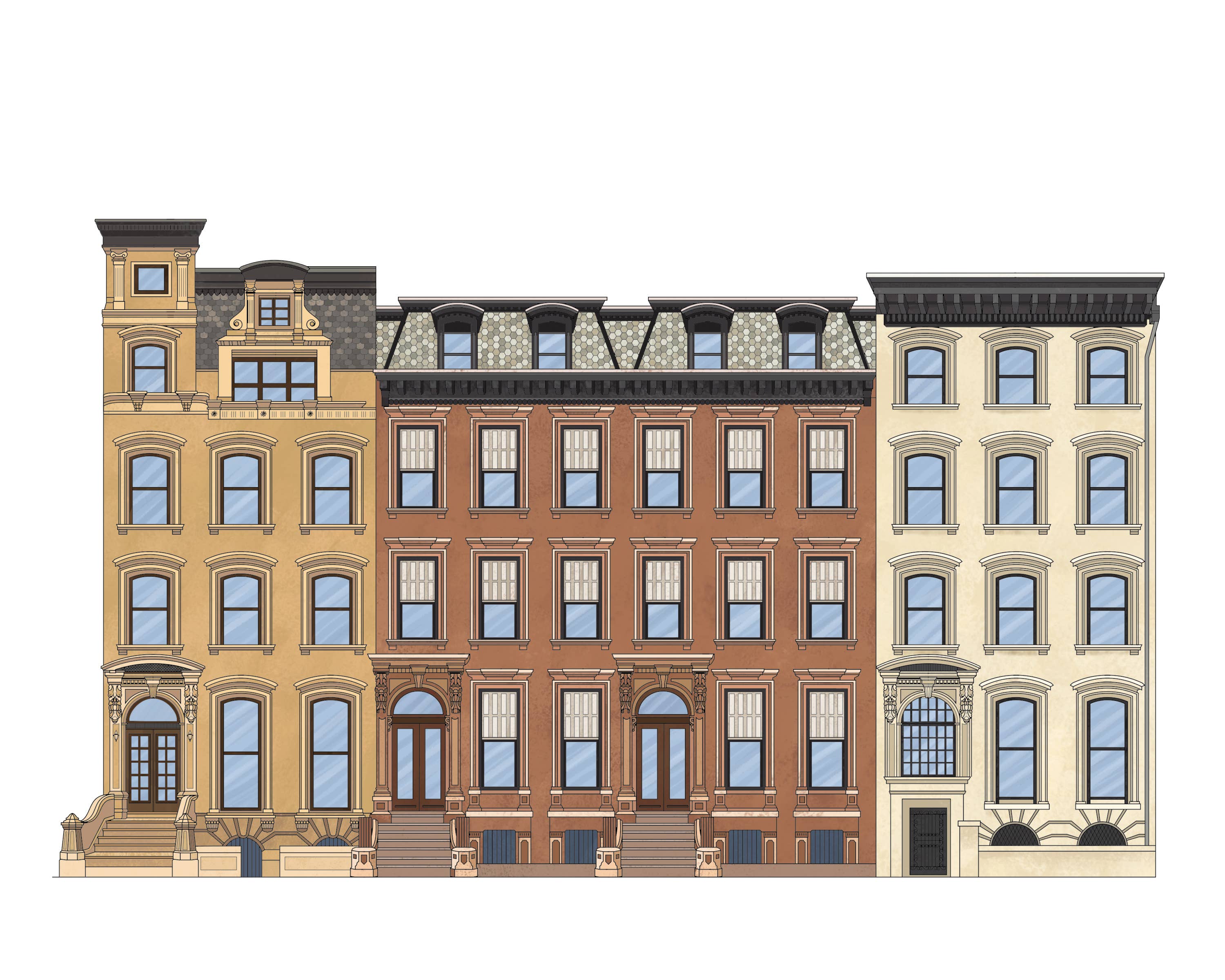 Brooklyn Brownstones  Art Print