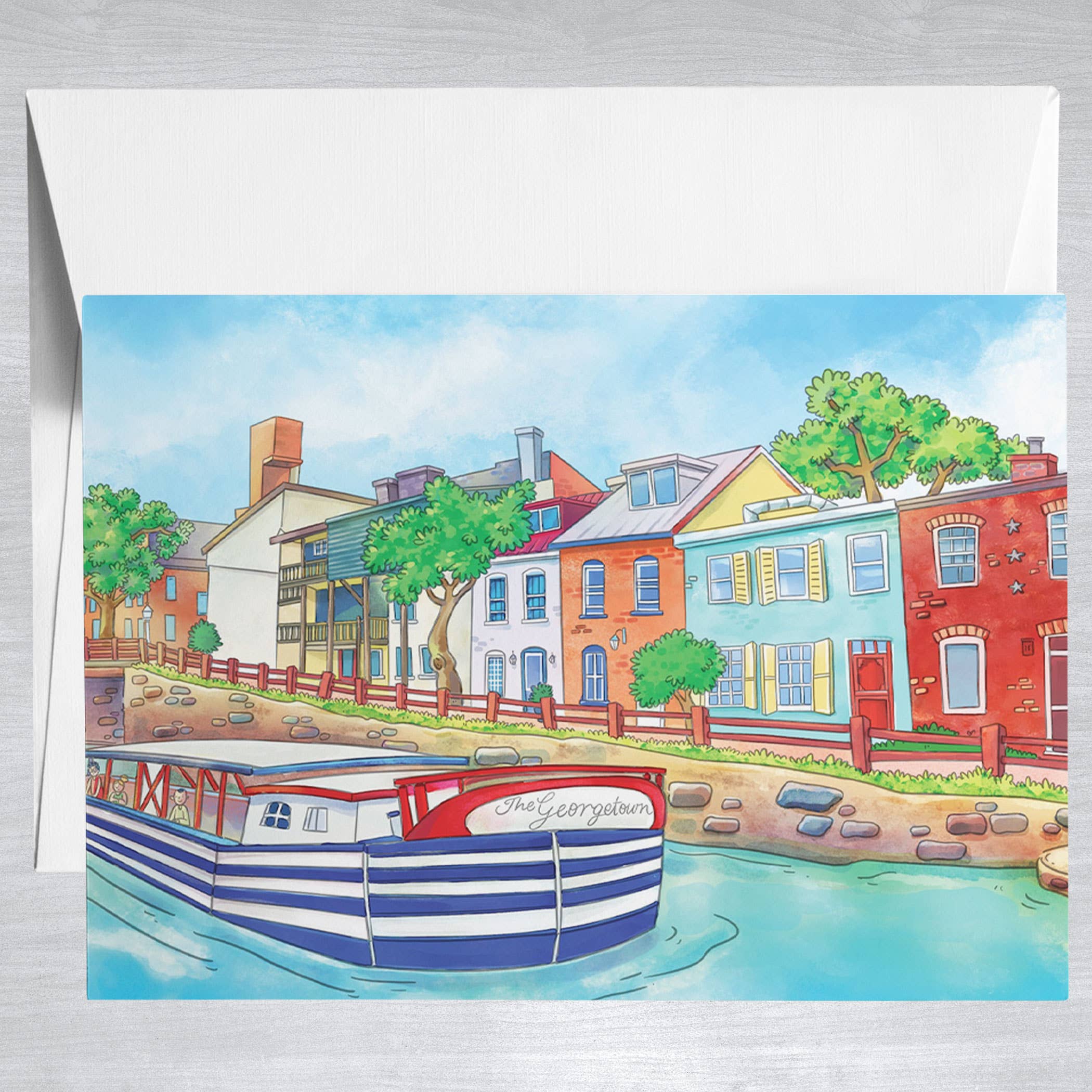 Georgetown Boat  Greeting Card