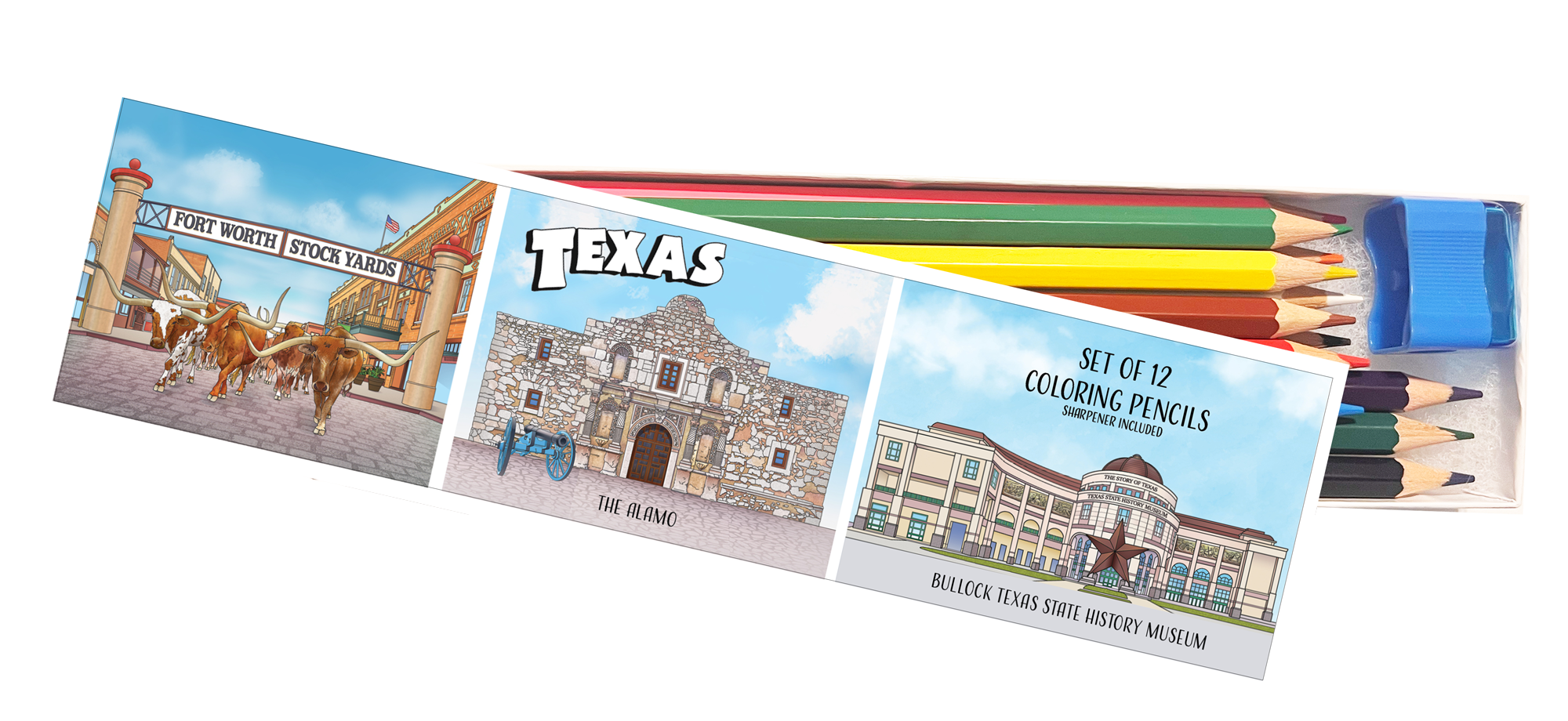 Texas Coloring Pencil Box Set