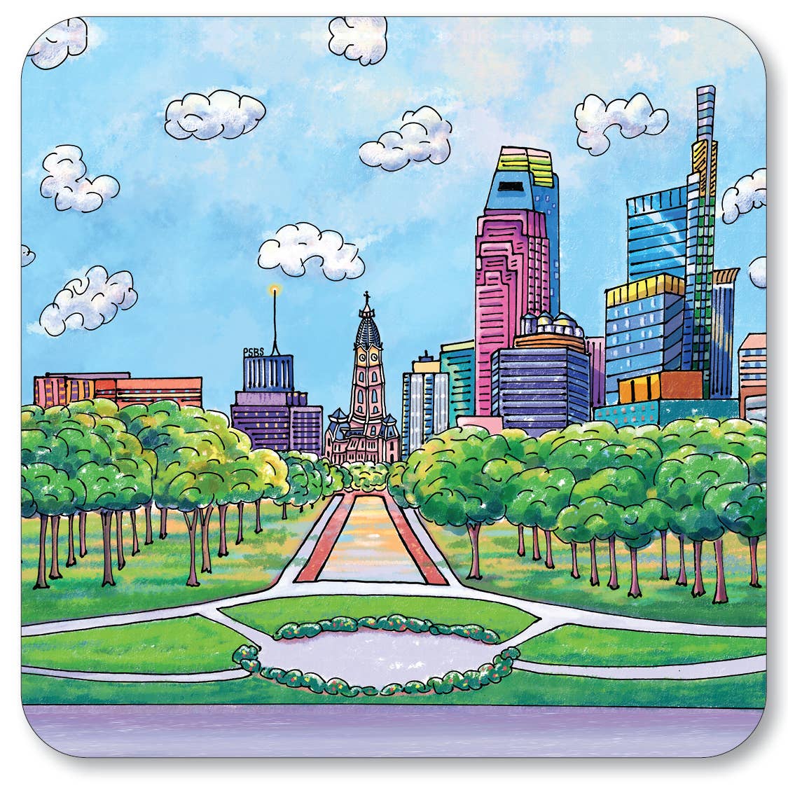Philadelphia Skyline  Coaster