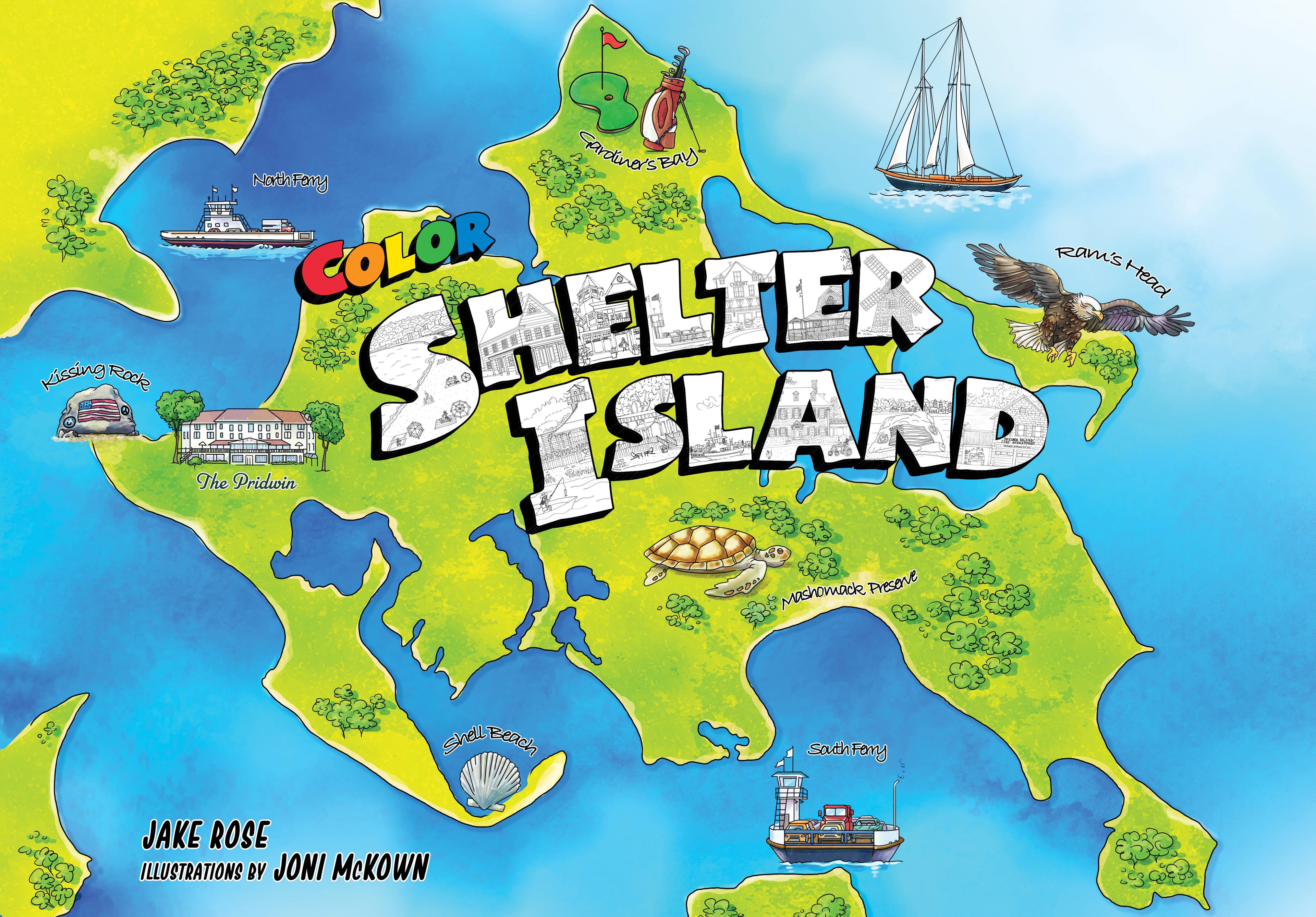 Color Shelter Island coloring guidebook