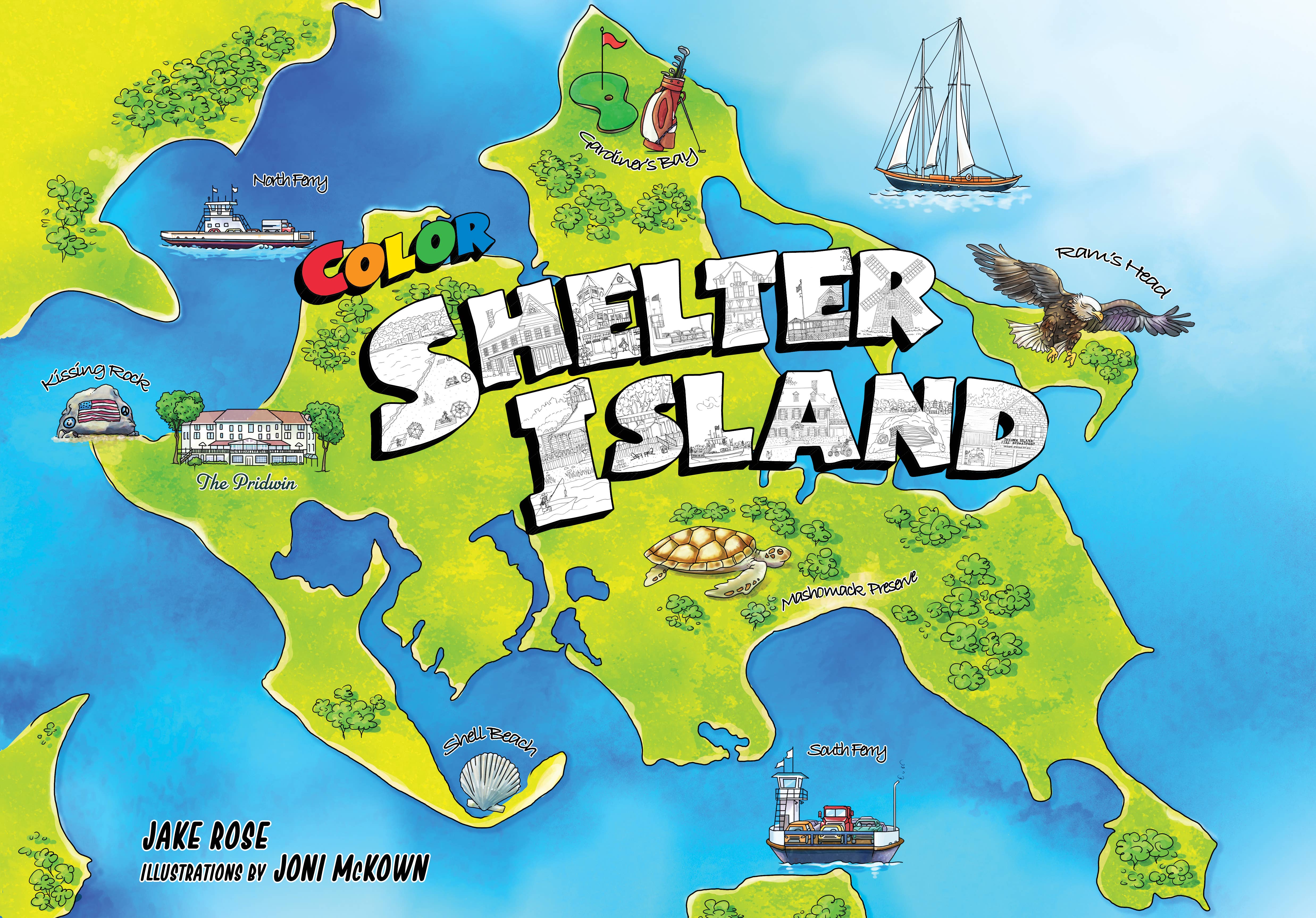 Color Shelter Island coloring guidebook