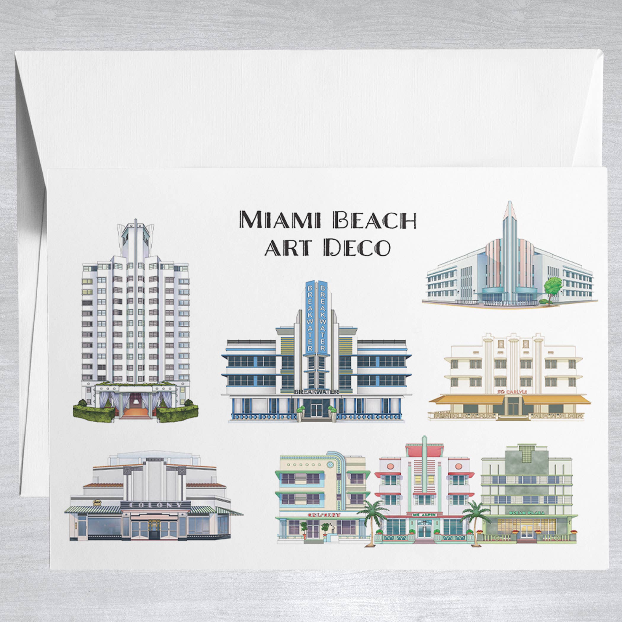 Miami Beach Art Deco District  Greeting Card