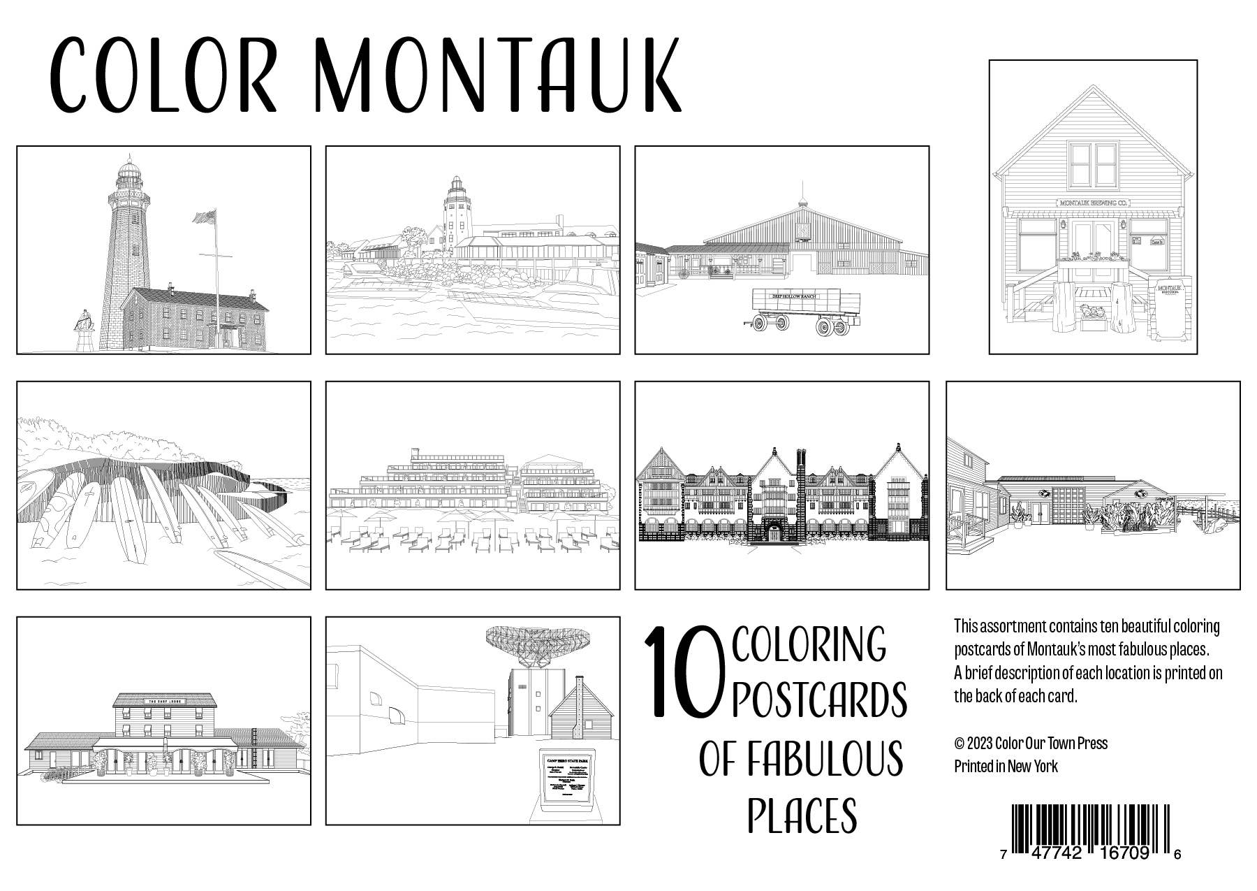 Montauk Coloring Postcards