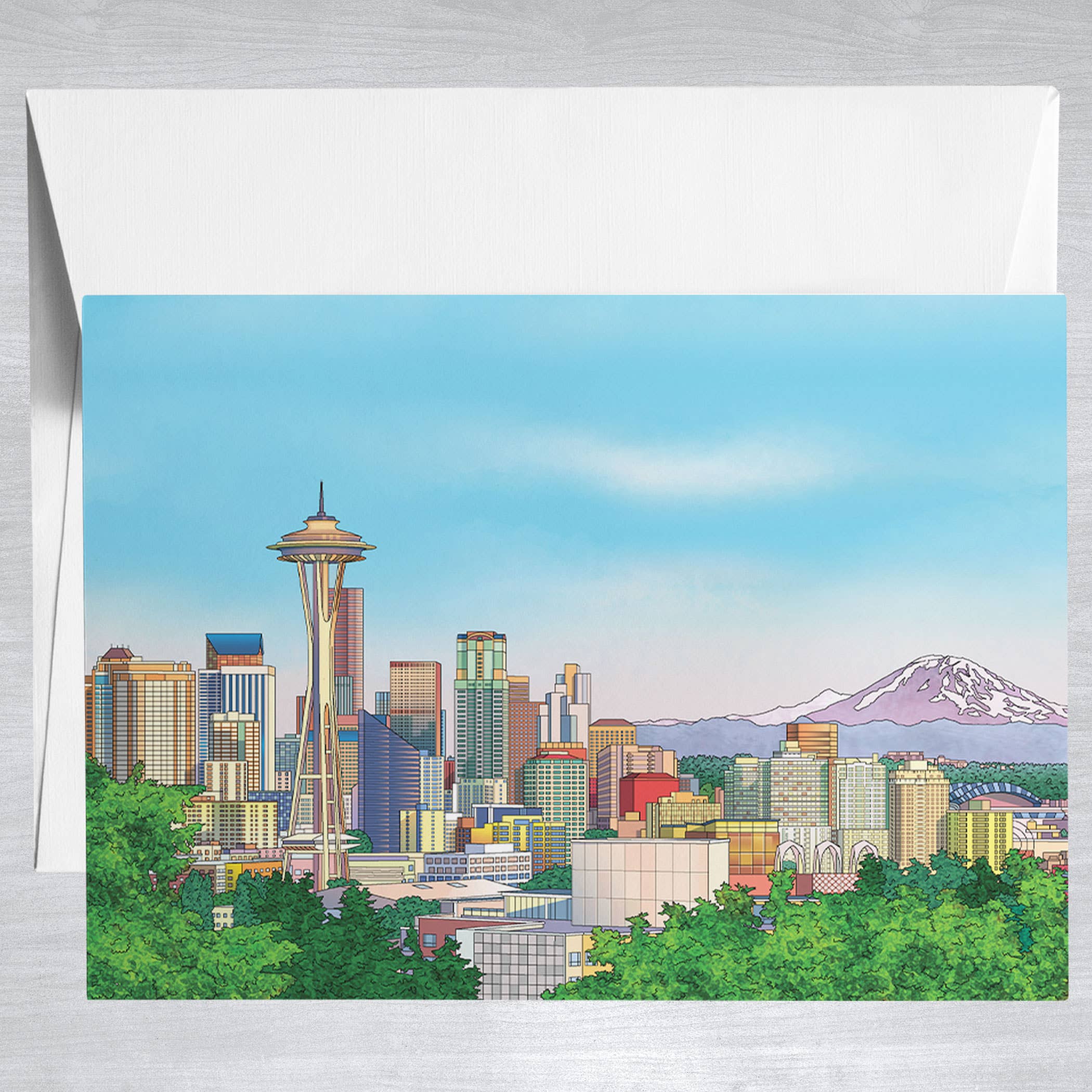Seattle Skyline  Greeting Card