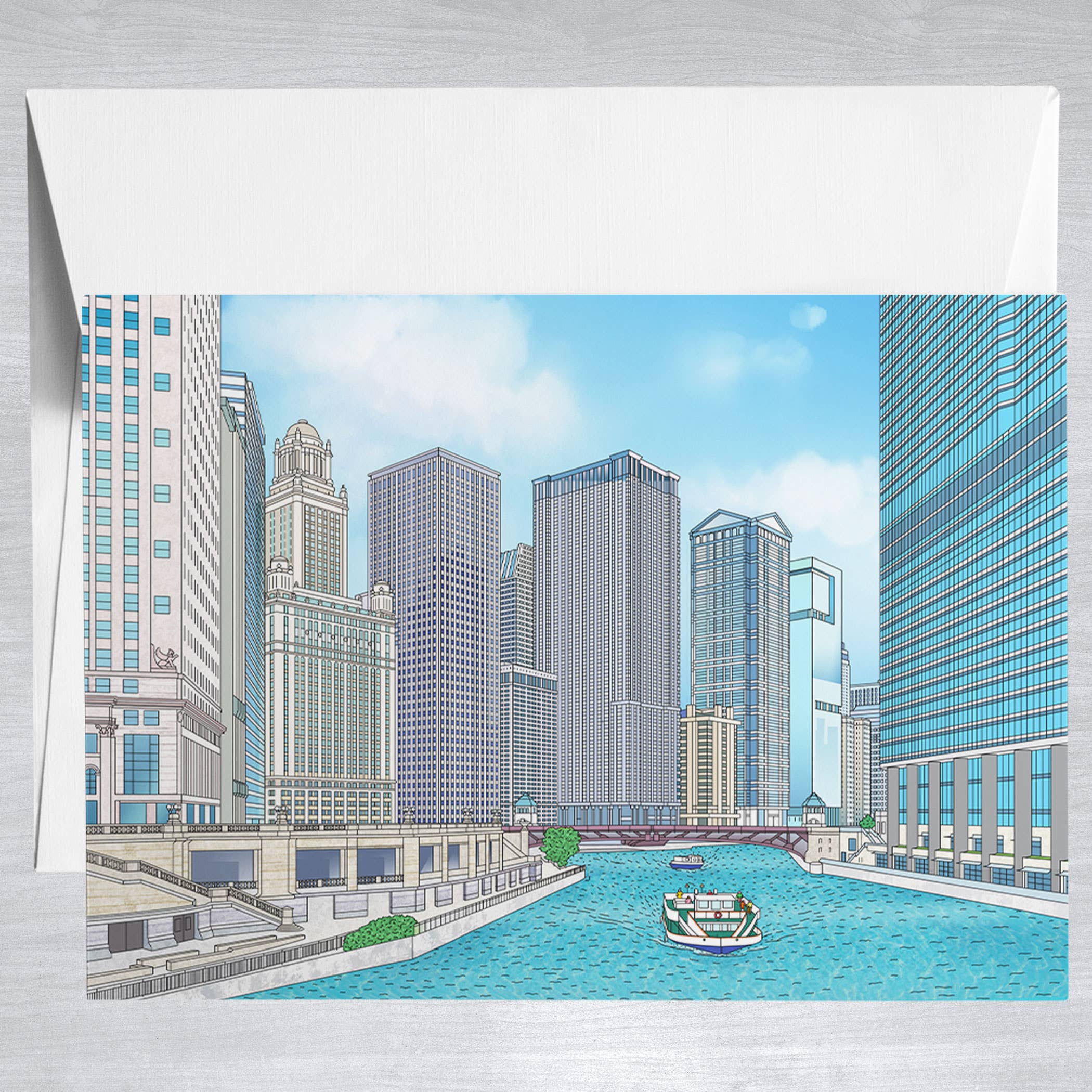 Chicago Riverwalk  Greeting Card