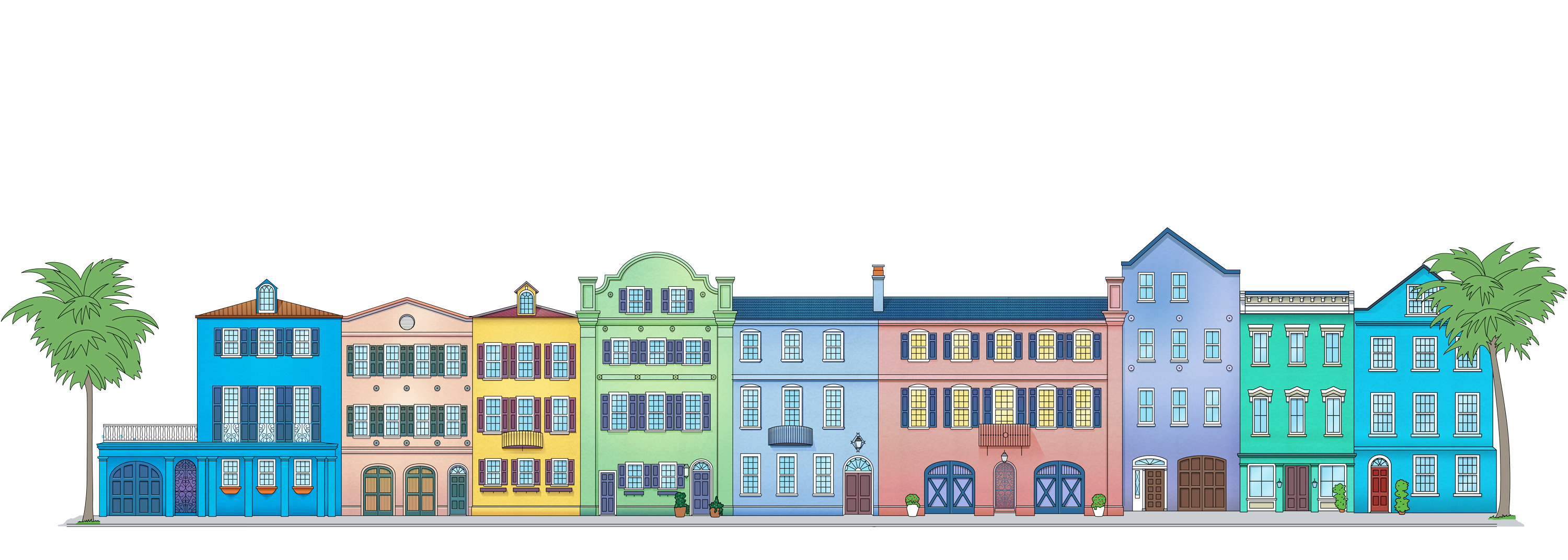 Rainbow Row  Sticker