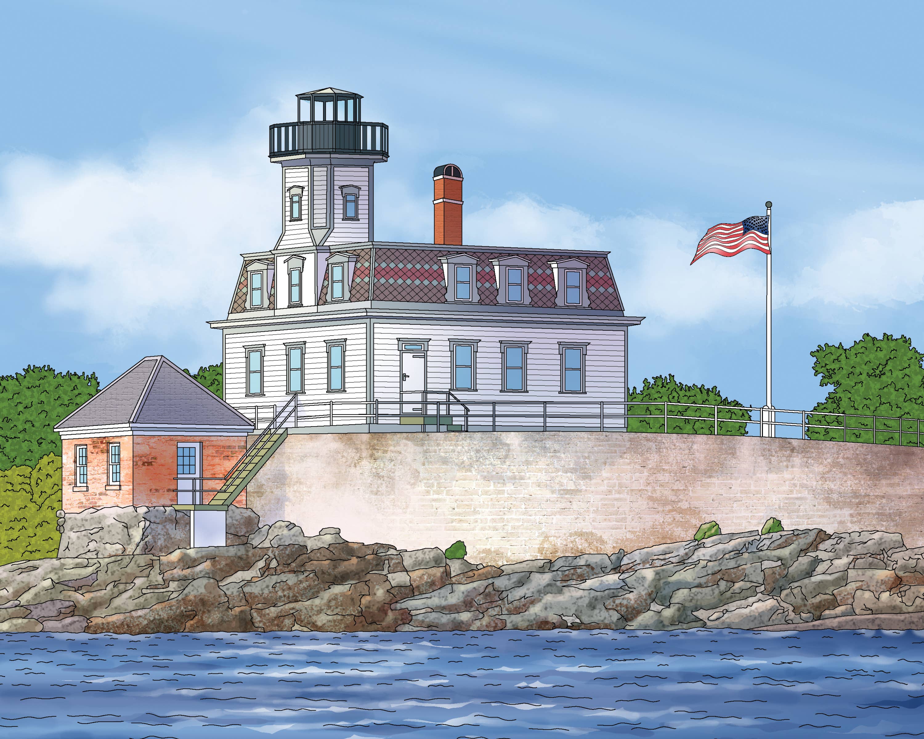 Rose Island Lighthouse  Art Print