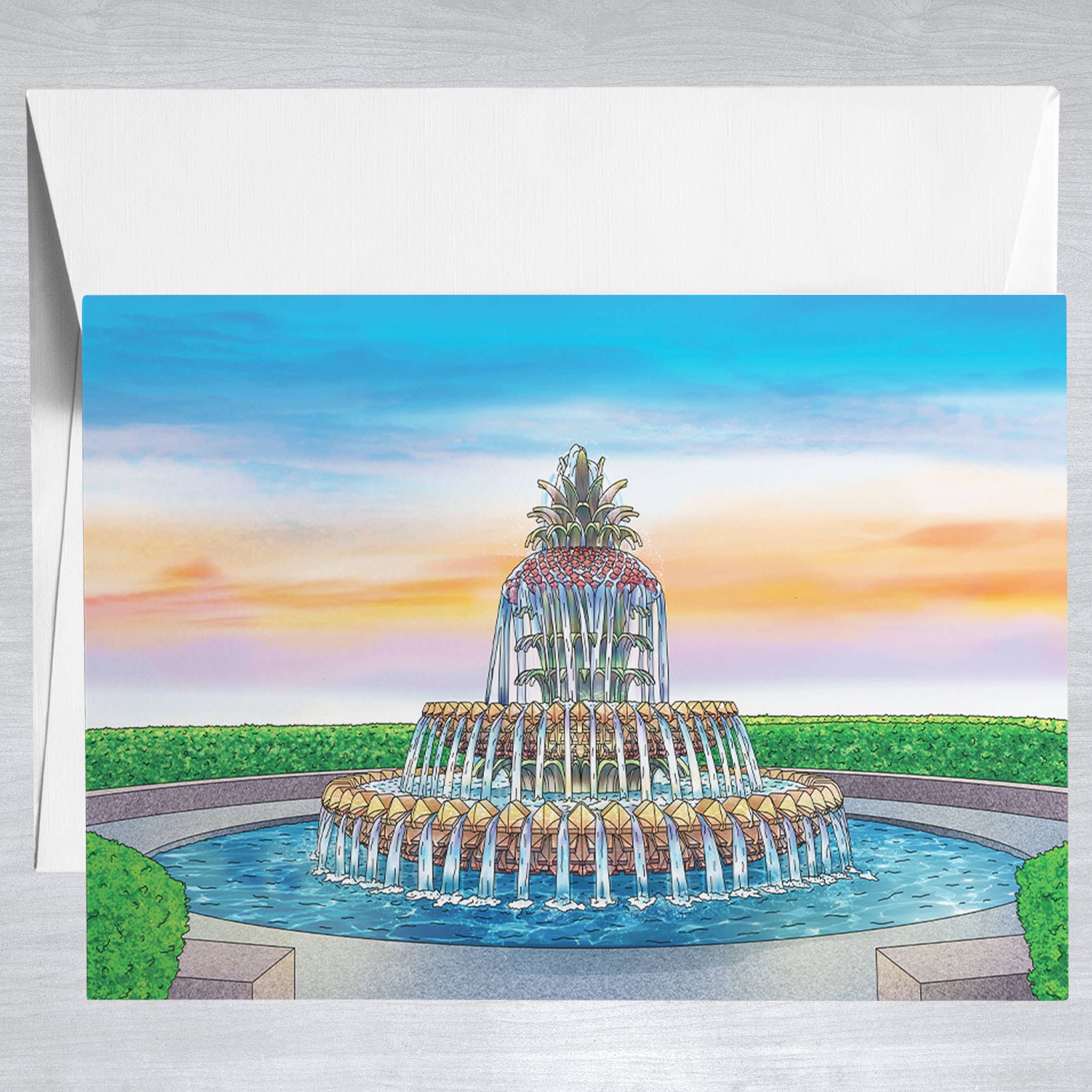 Pineapple Fountain  Greeting Card