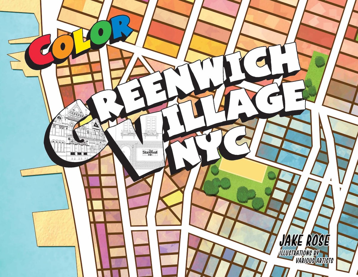 Color Greenwich Village NYC coloring book