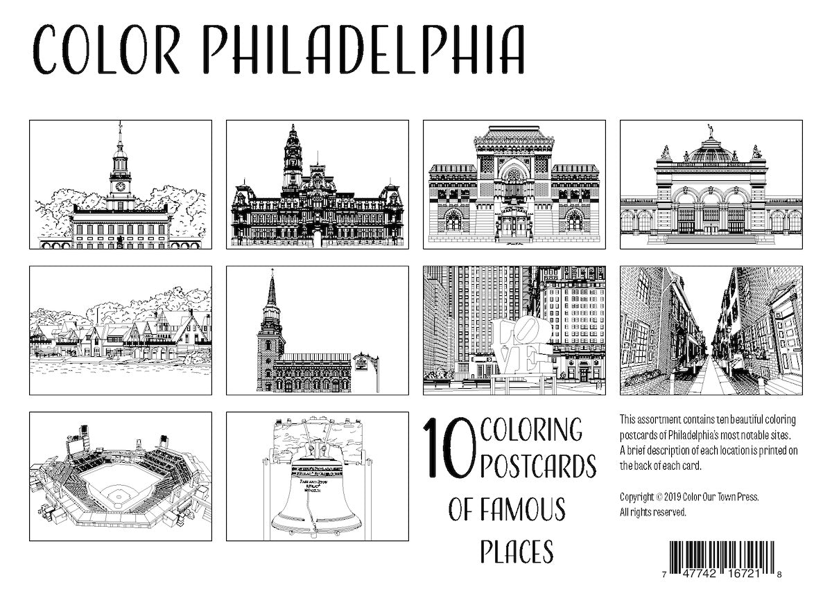 Philadelphia Coloring Postcards