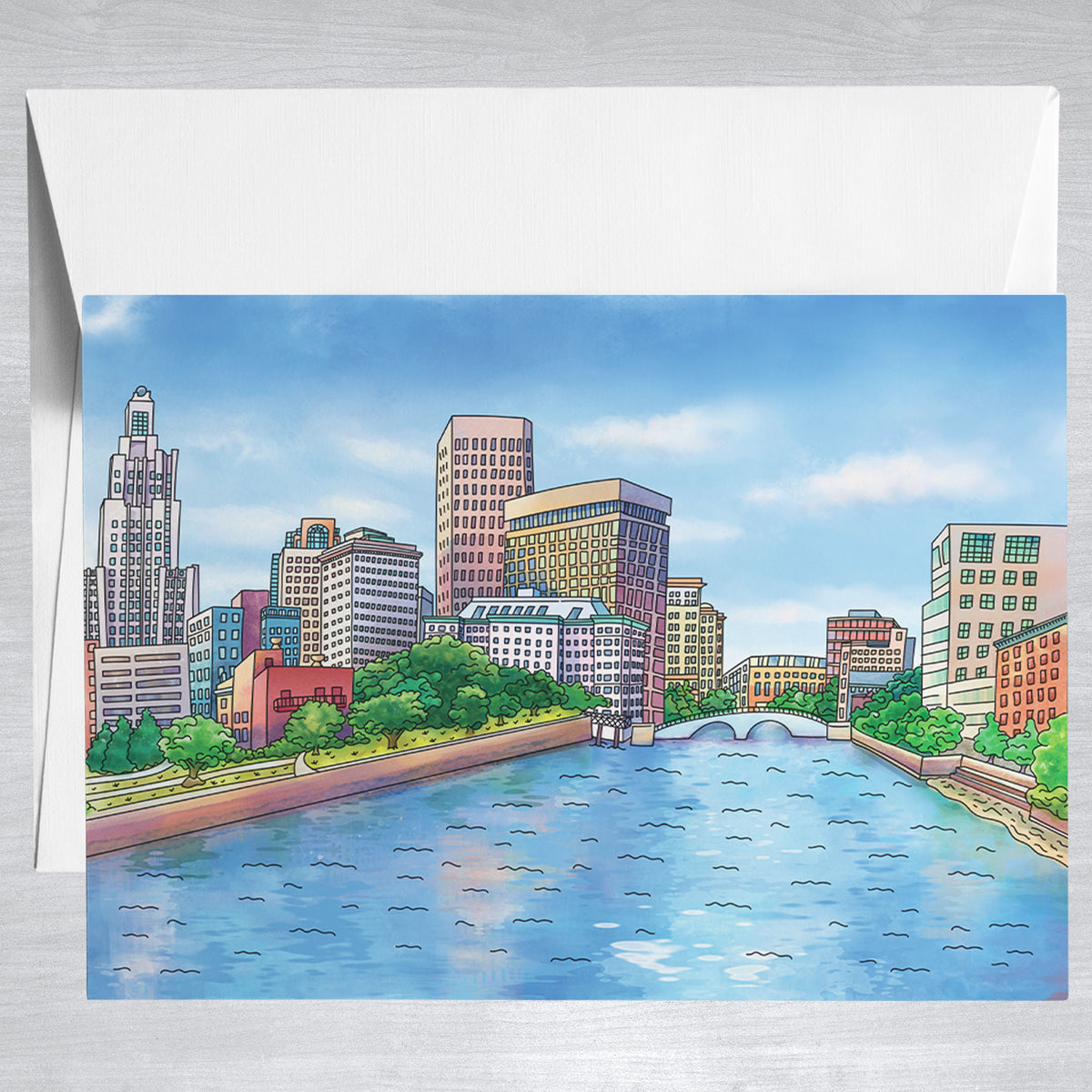 Providence Riverwalk Greeting Card