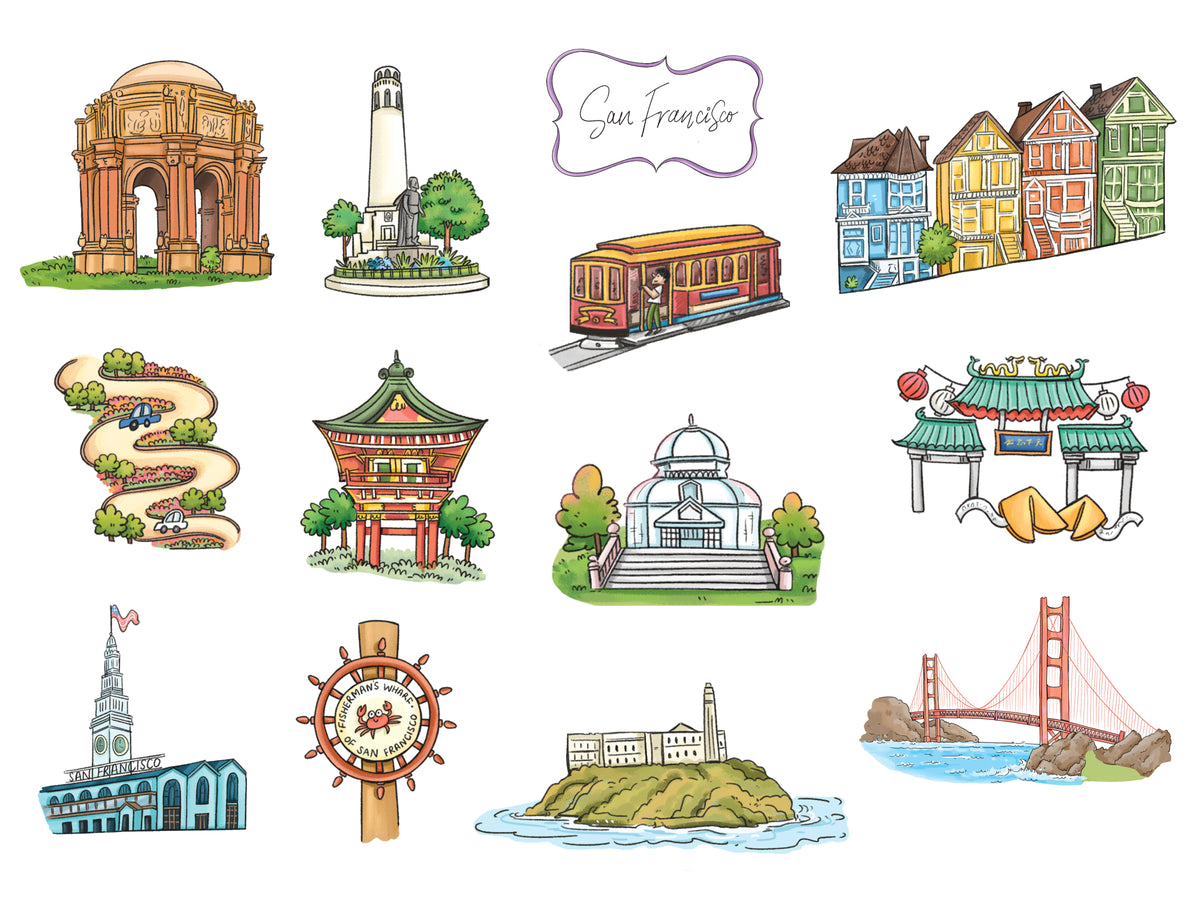 San Francisco Sticker Sheet 8" x 6"