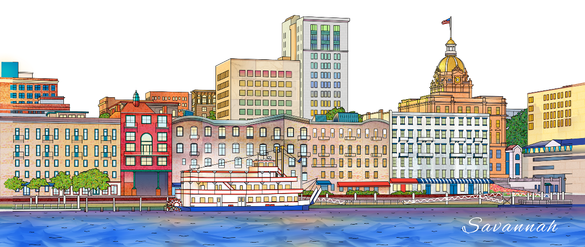 Savannah Waterfront  Sticker