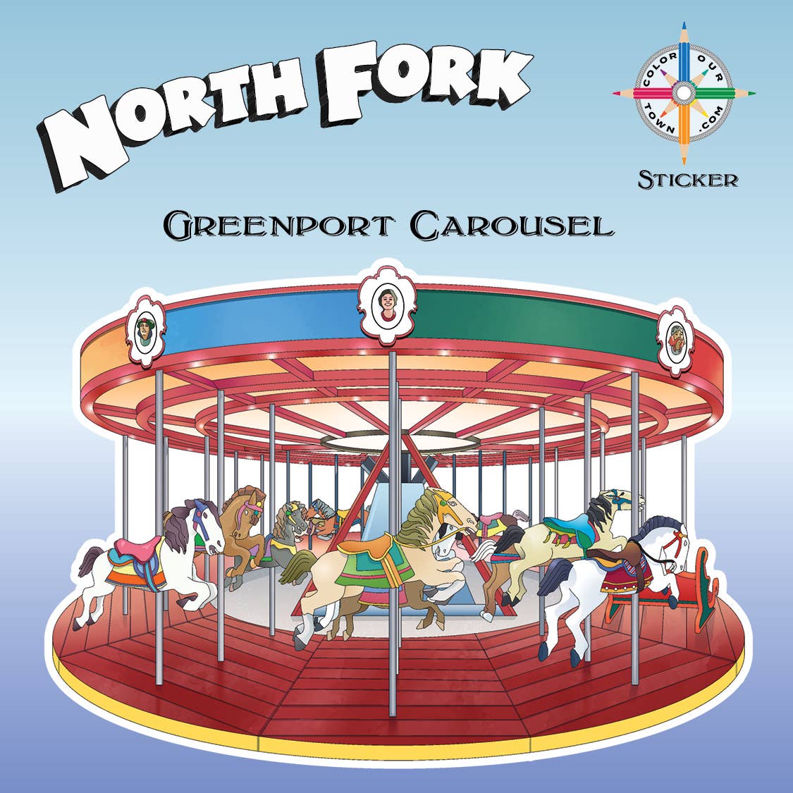 Greenport Carousel  Sticker