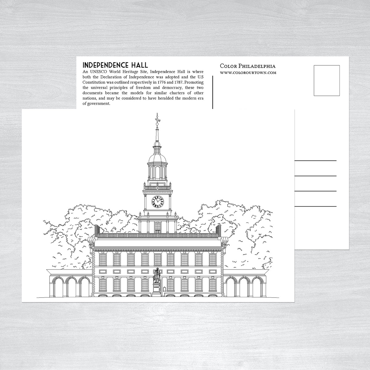 Philadelphia Coloring Postcards