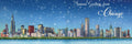 Chicago Skyline Holiday  Greeting Card
