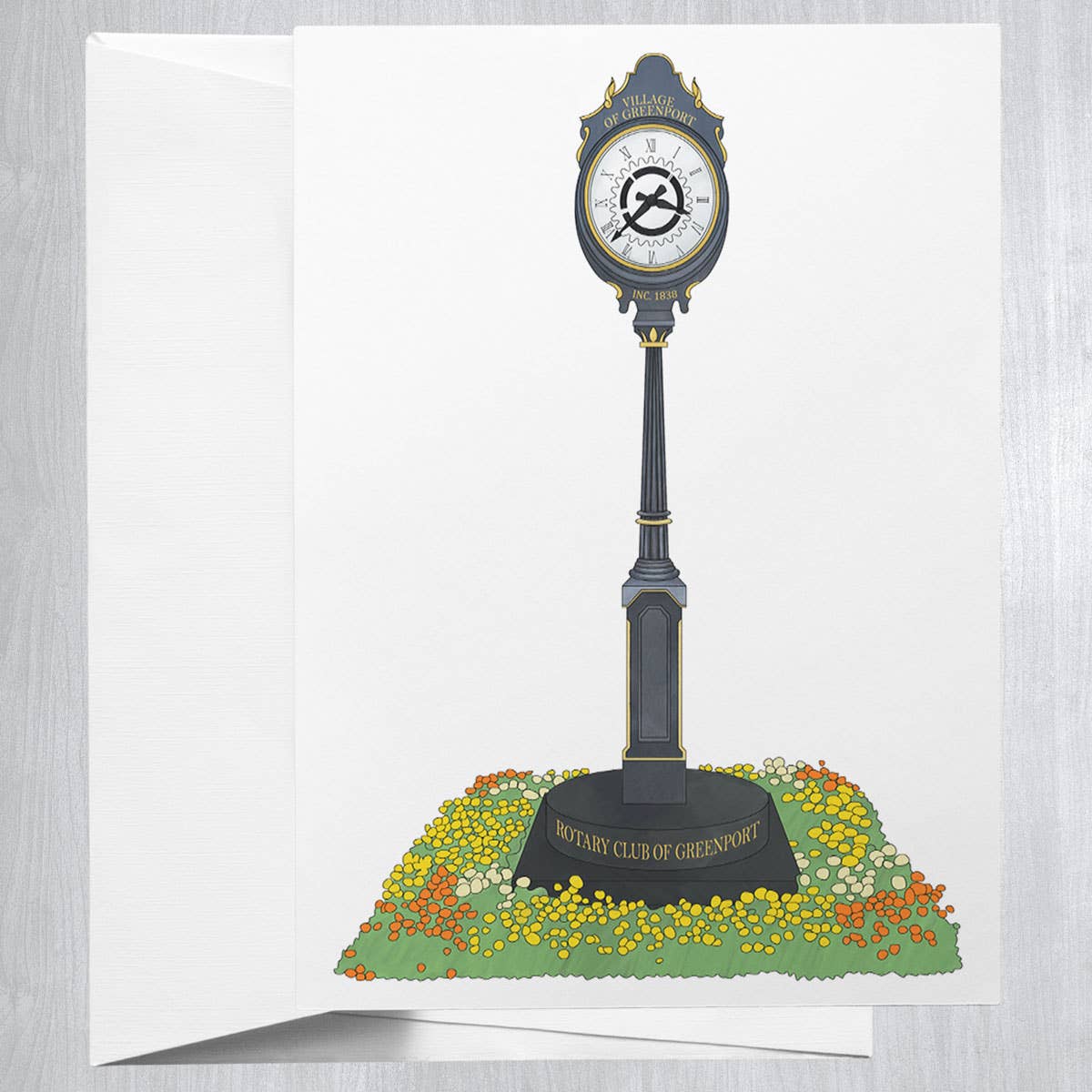 Greenport Clock  Greeting Card