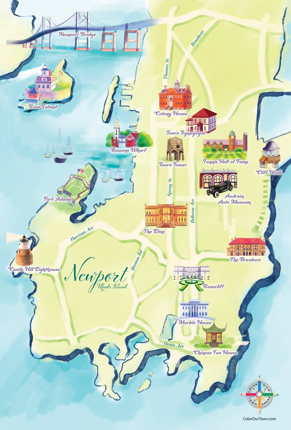 Newport, Rhode Island Map