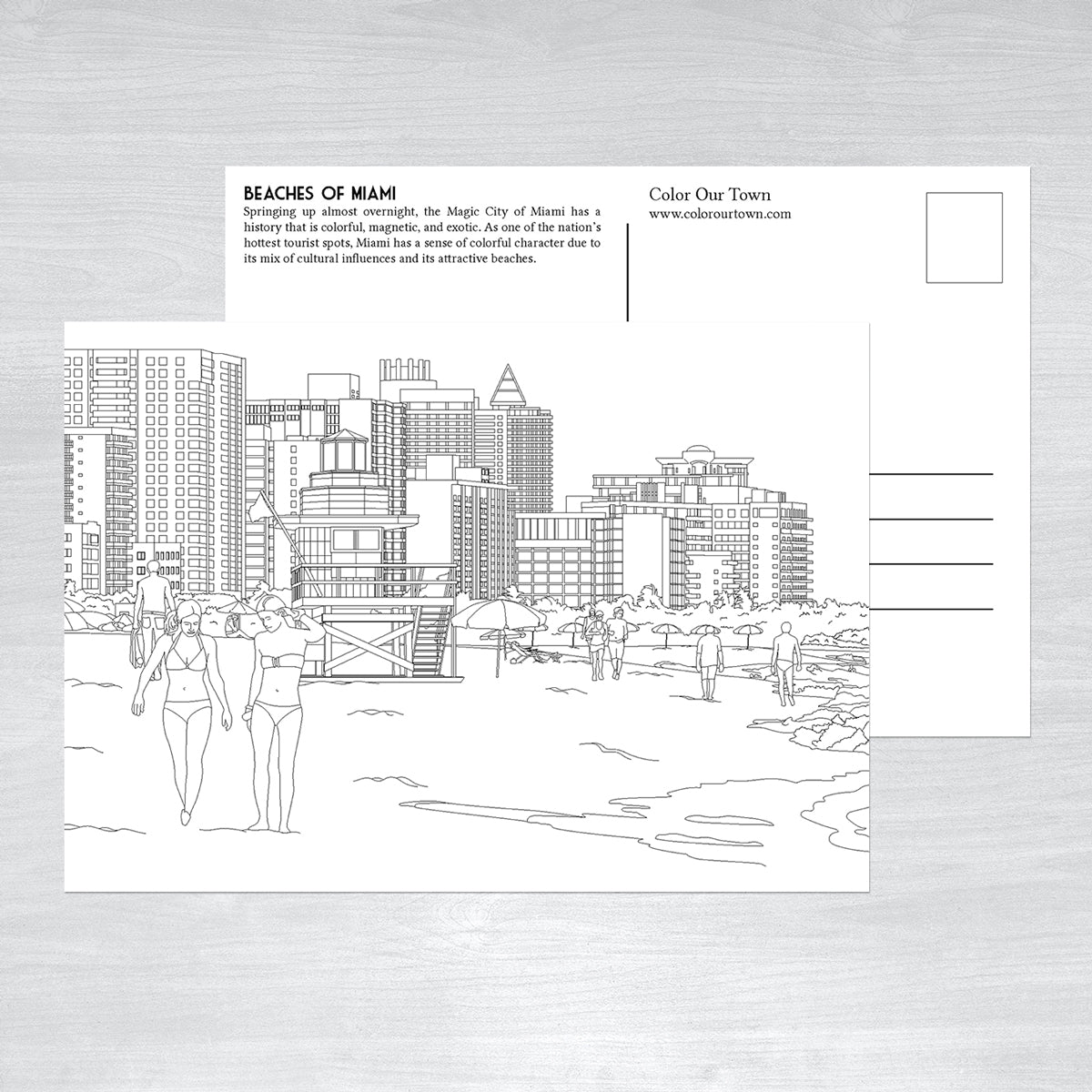 Miami Coloring Postcards