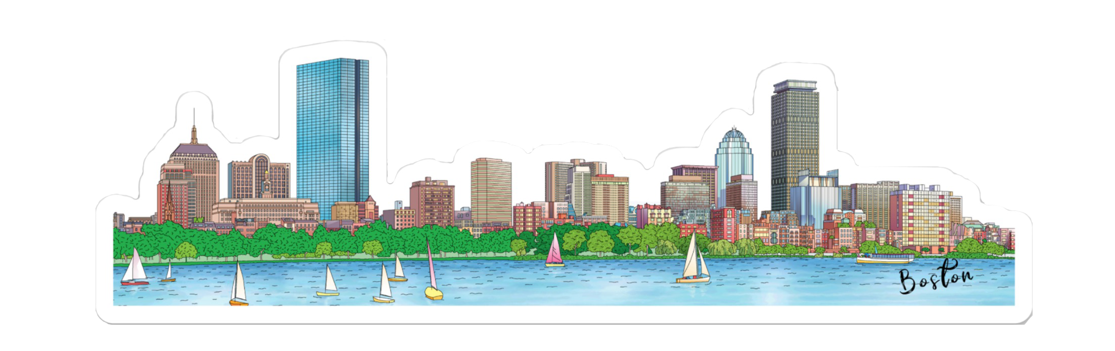 Boston Skyline  Sticker