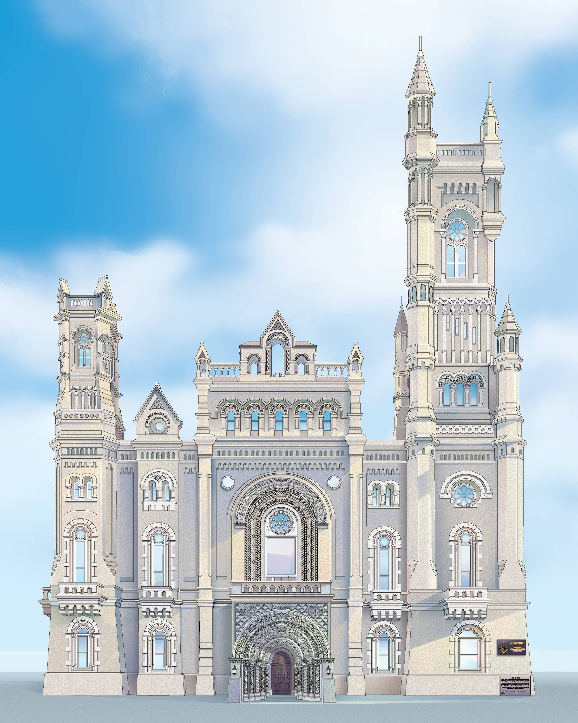 Masonic Temple  Art Print