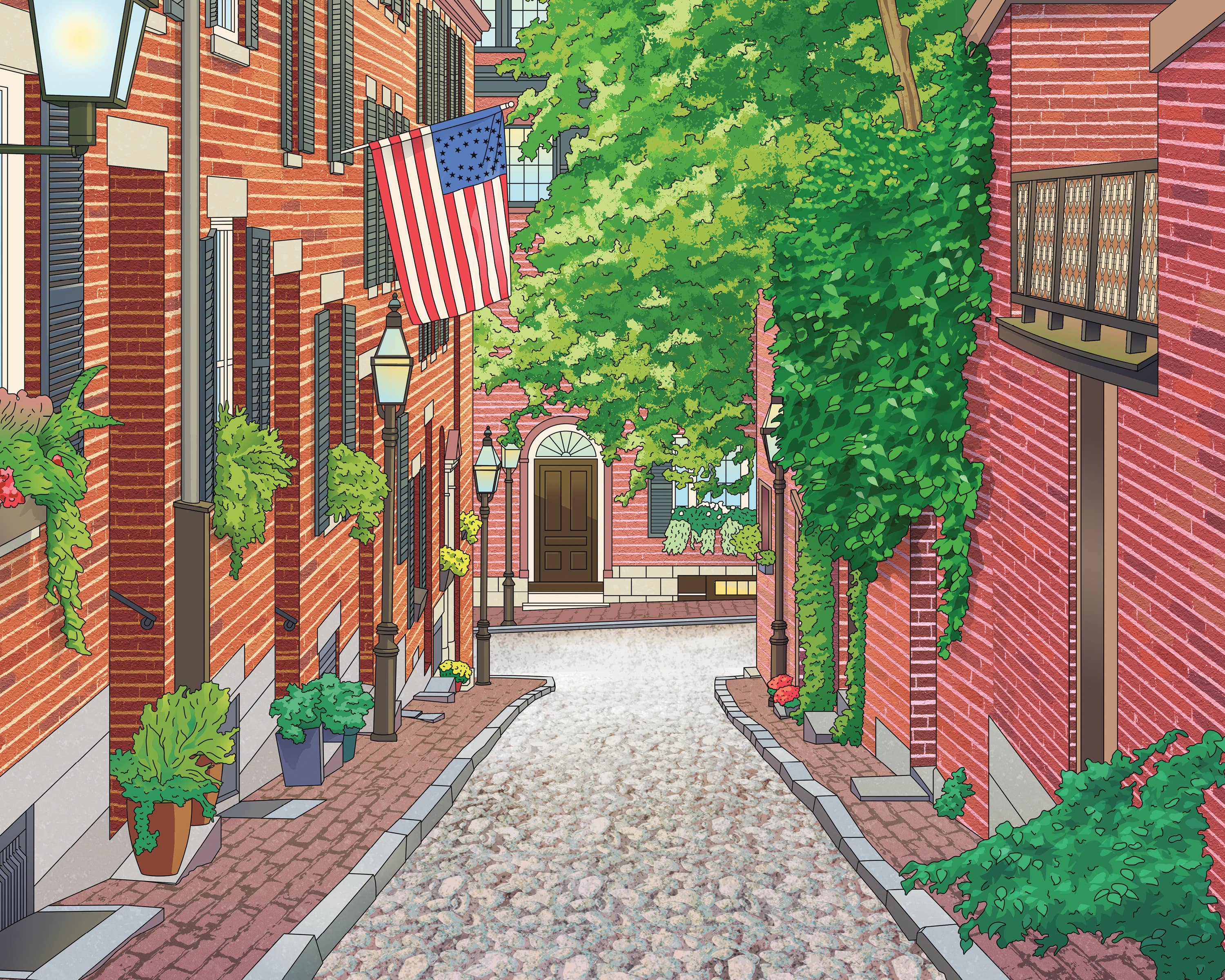 Acorn Street  Art Print