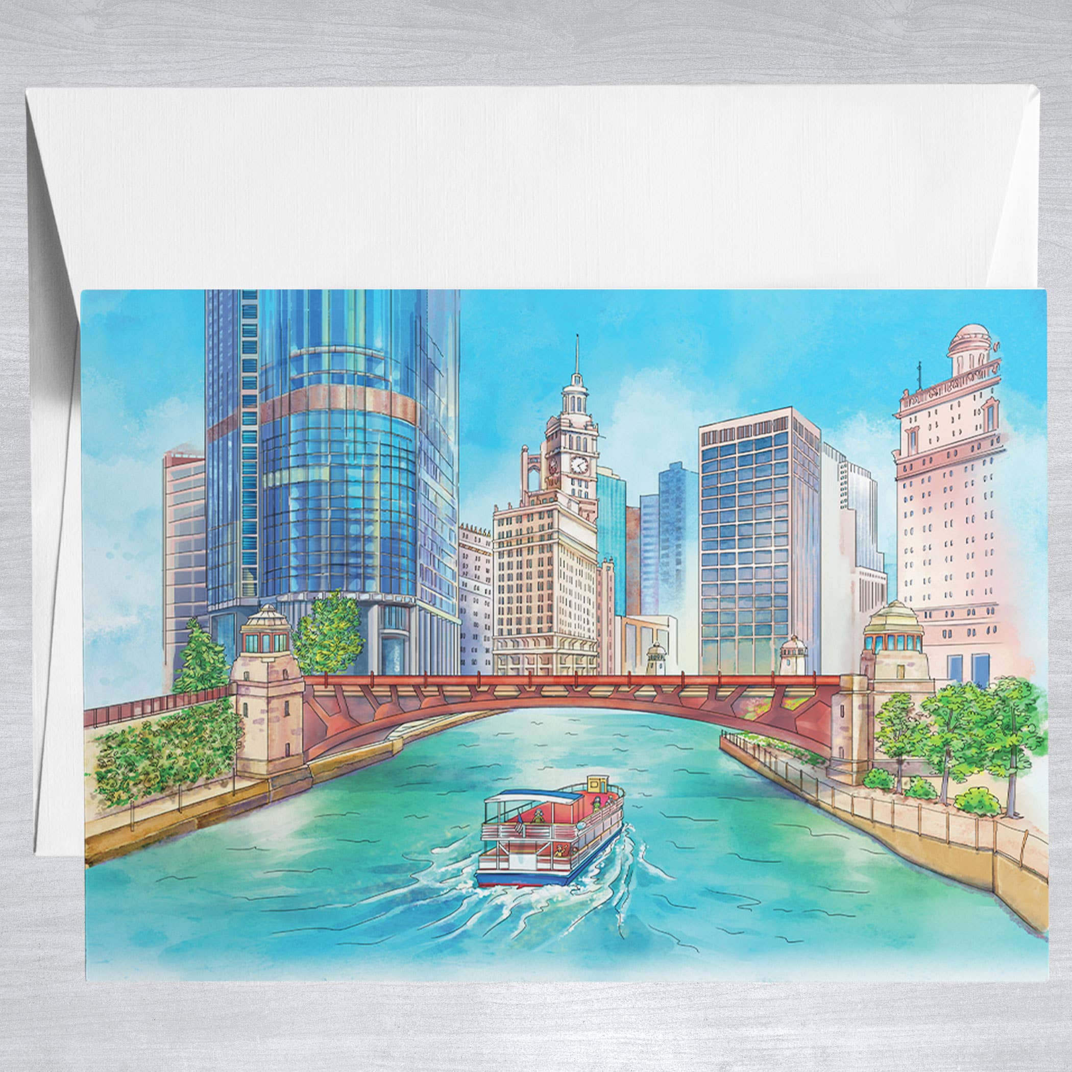 Chicago Riverwalk  Greeting Card