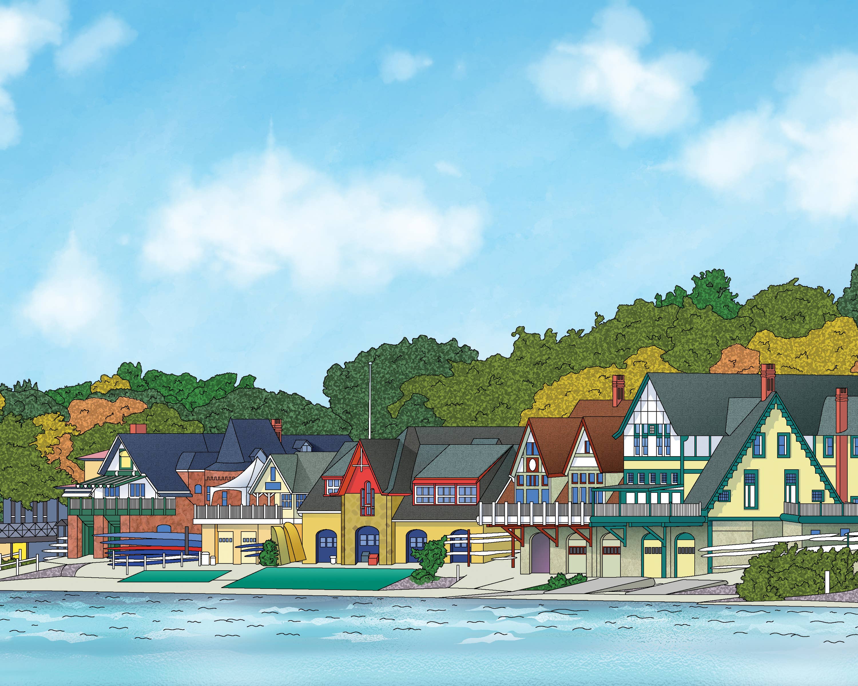Boathouse Row  Art Print