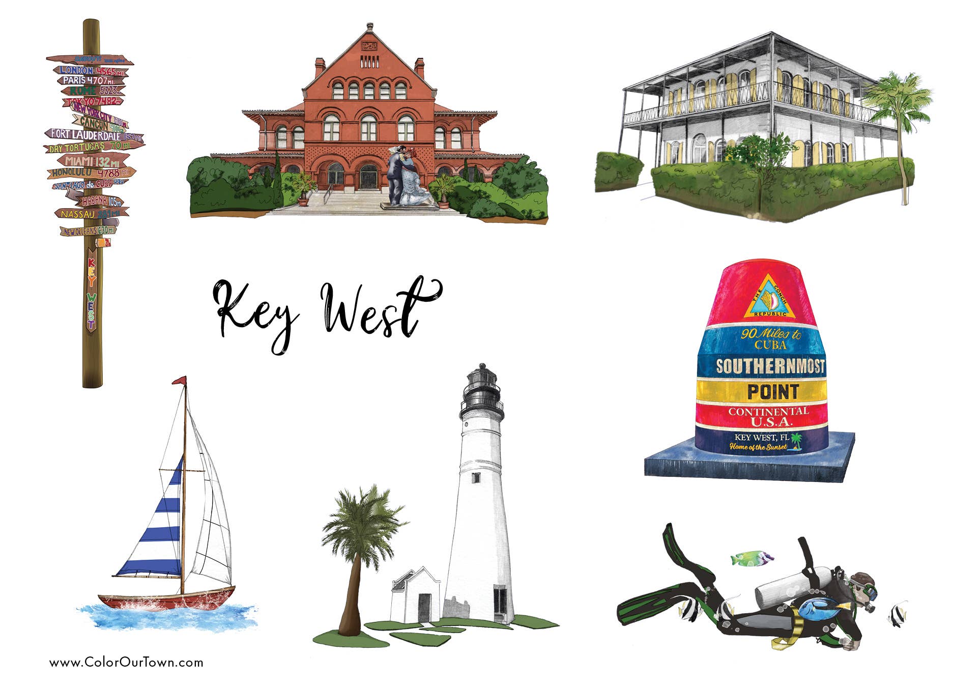 Key West  Sticker Sheet